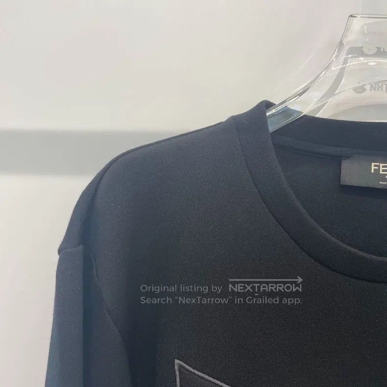 Fendi Fendi Black Little Monster Eye Embroidered Cotton Long Sle Size US L / EU 52-54 / 3 - 3 Thumbnail