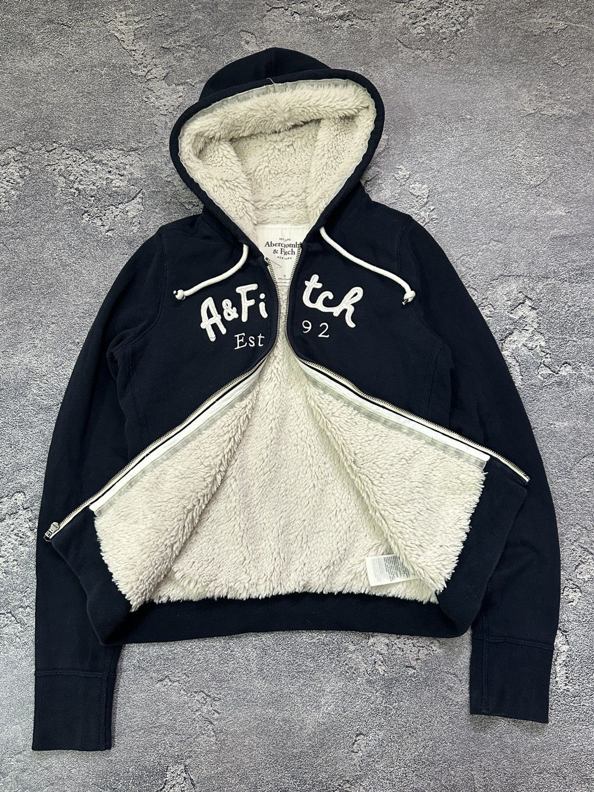 Abercrombie & Fitch Vintage Abercrombie Faux Fur Logo Zip Hoodie Y2K LGB Syle Size M / US 6-8 / IT 42-44 - 1 Thumbnail