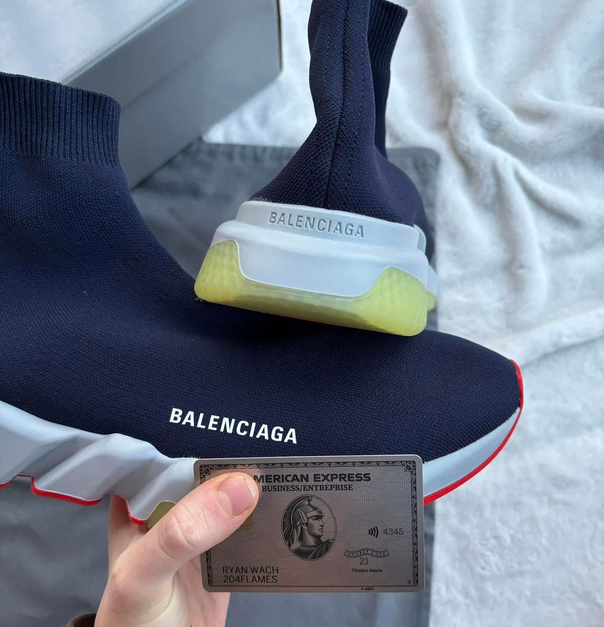 Balenciaga Balenciaga Navy/Grey/Red Speed Runners Size US 14 / EU 47 - 2 Thumbnail