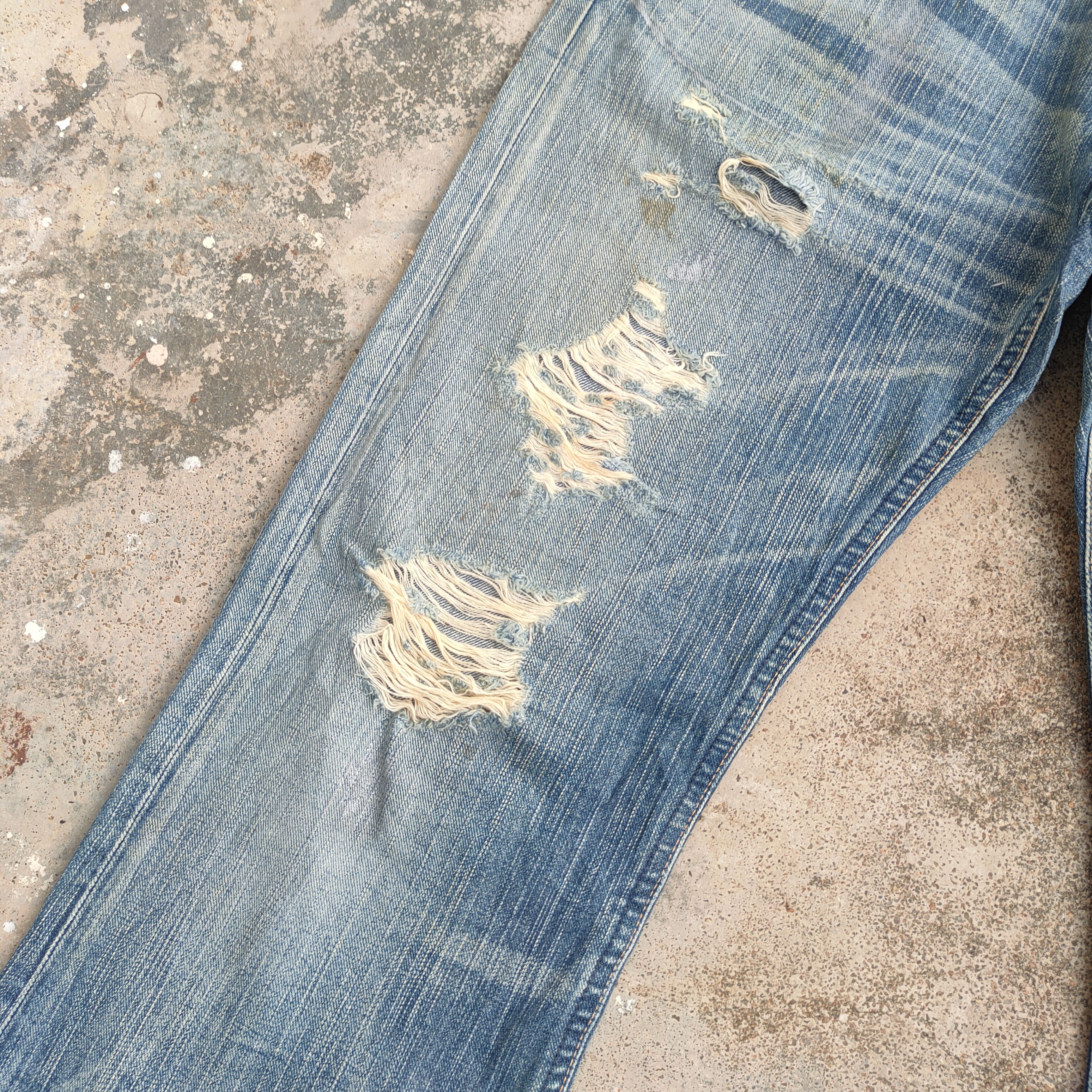 Edwin FLARE VINTAGE EDWIN BOOTCUT RIPPED DENIM JEANS PANTS Size US 35 - 10 Thumbnail