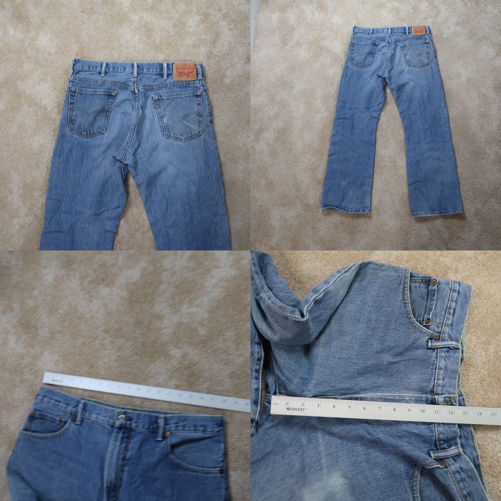 Levi's Levi's 517 Boot Cut Jeans Men's 36x30 Blue Denim Cowboy Western Distressed 5-Pocket Regular Rise Low Inches Jeans Mens Blue 517 Boot Cut Size US 36 / EU 52 - 8 Thumbnail