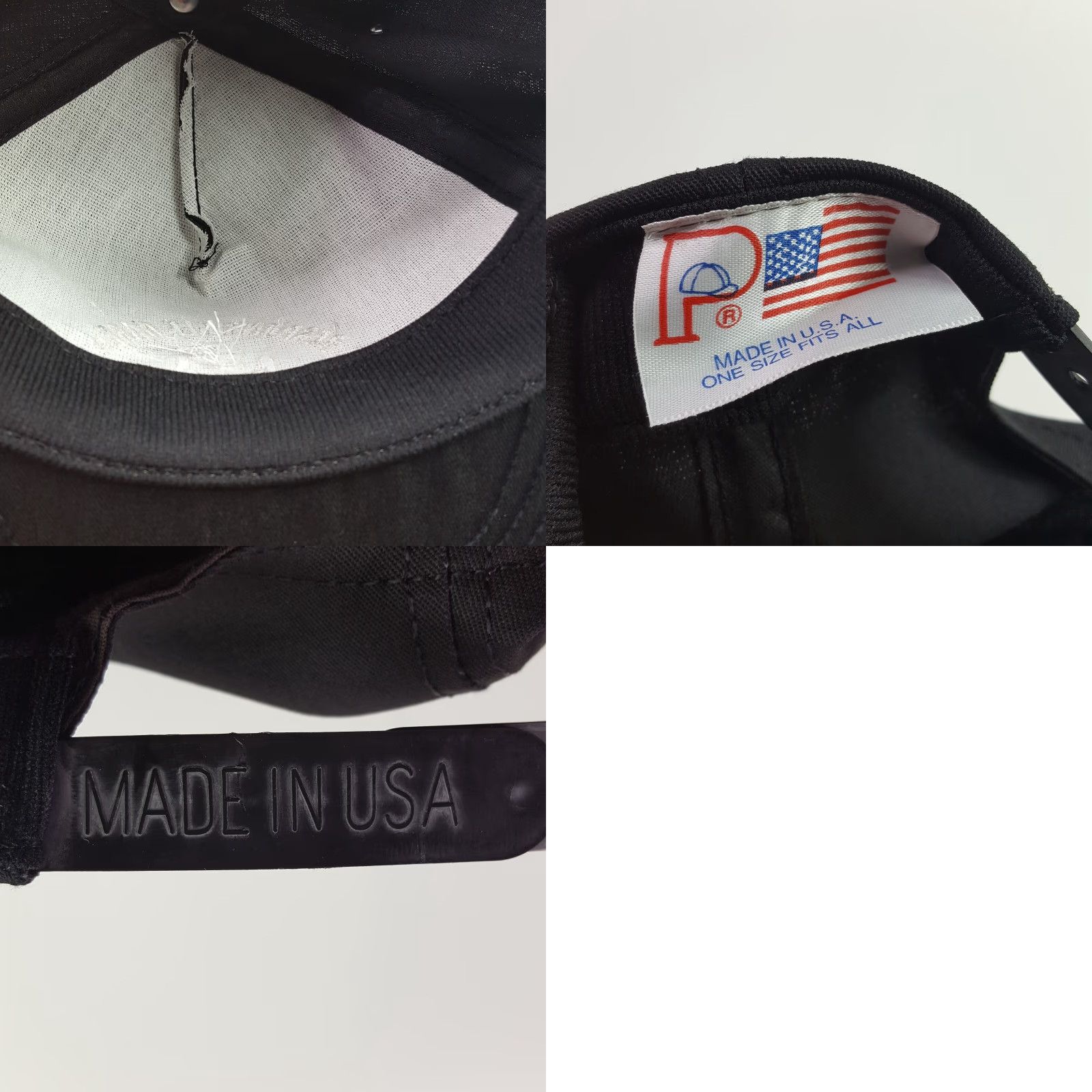 Vintage Vintage 80s Black USA Made Trucker Hat Snapback Adjustable Cap Men Twill Cotton Embroidered P cap Trucker Hat American Biker Casual Cap Size ONE SIZE - 8 Thumbnail