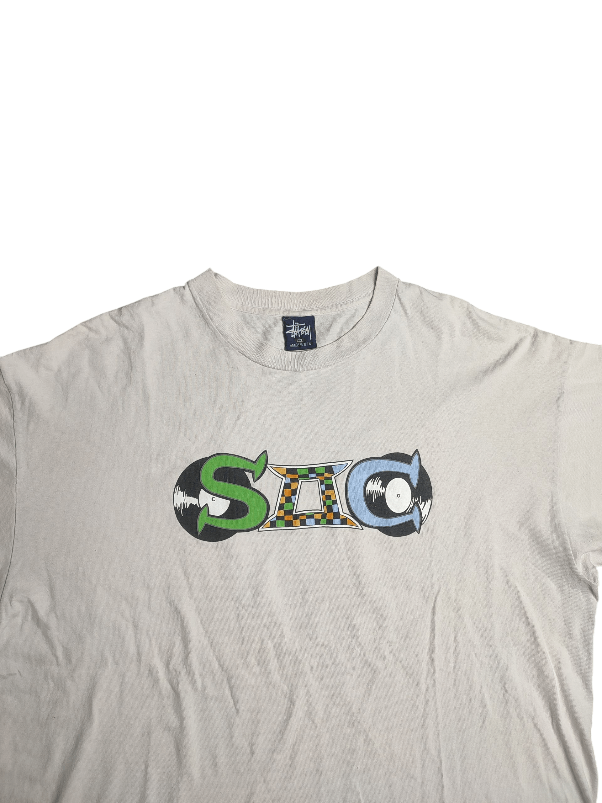 Stussy [DELETED] Stussy S2C Mixes Tunes 1990s Vintage Tshirt Size US XXL / EU 58 / 5 - 1 Thumbnail