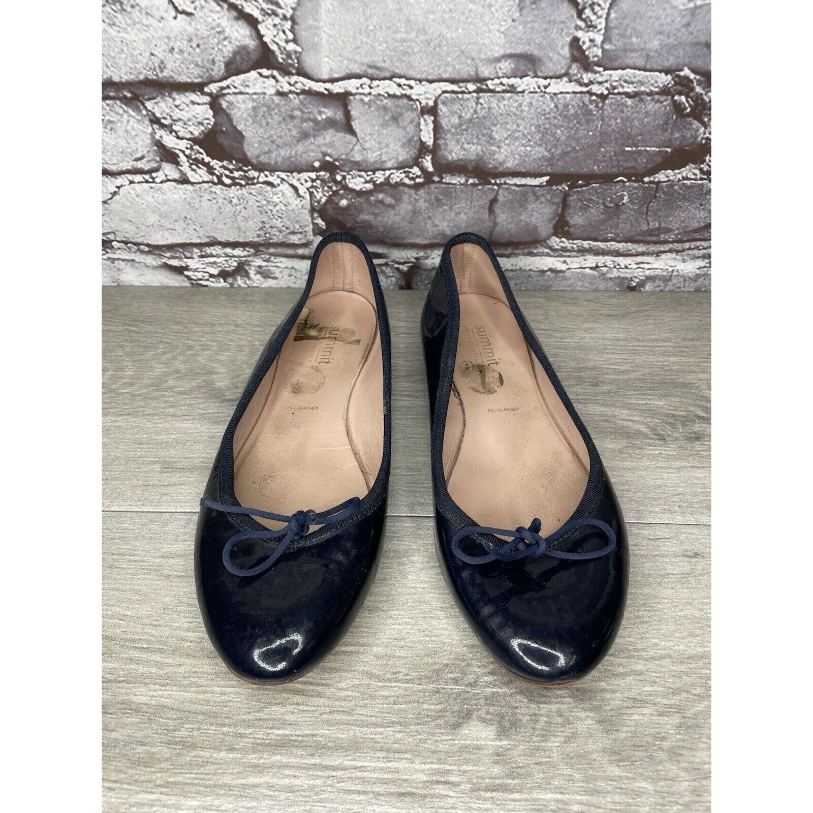 Summit Clothing Summit White Mountain Navy Blue Patent Bow Ballet Flats Wome Size US 8.5 / IT 38.5 - 22 Thumbnail
