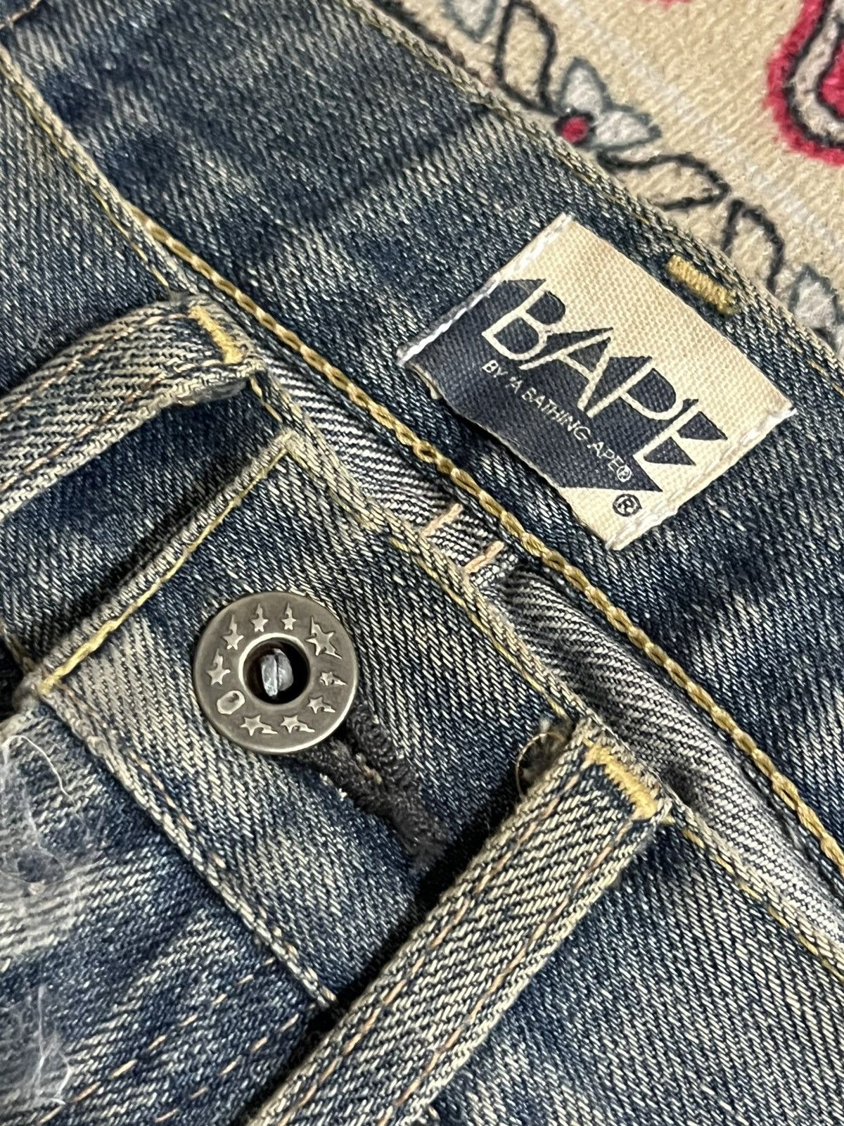 Bape Vintage A Bathing Ape BAPE Daicock Ape Head Ripped Jeans Size US 30 / EU 46 - 5 Thumbnail