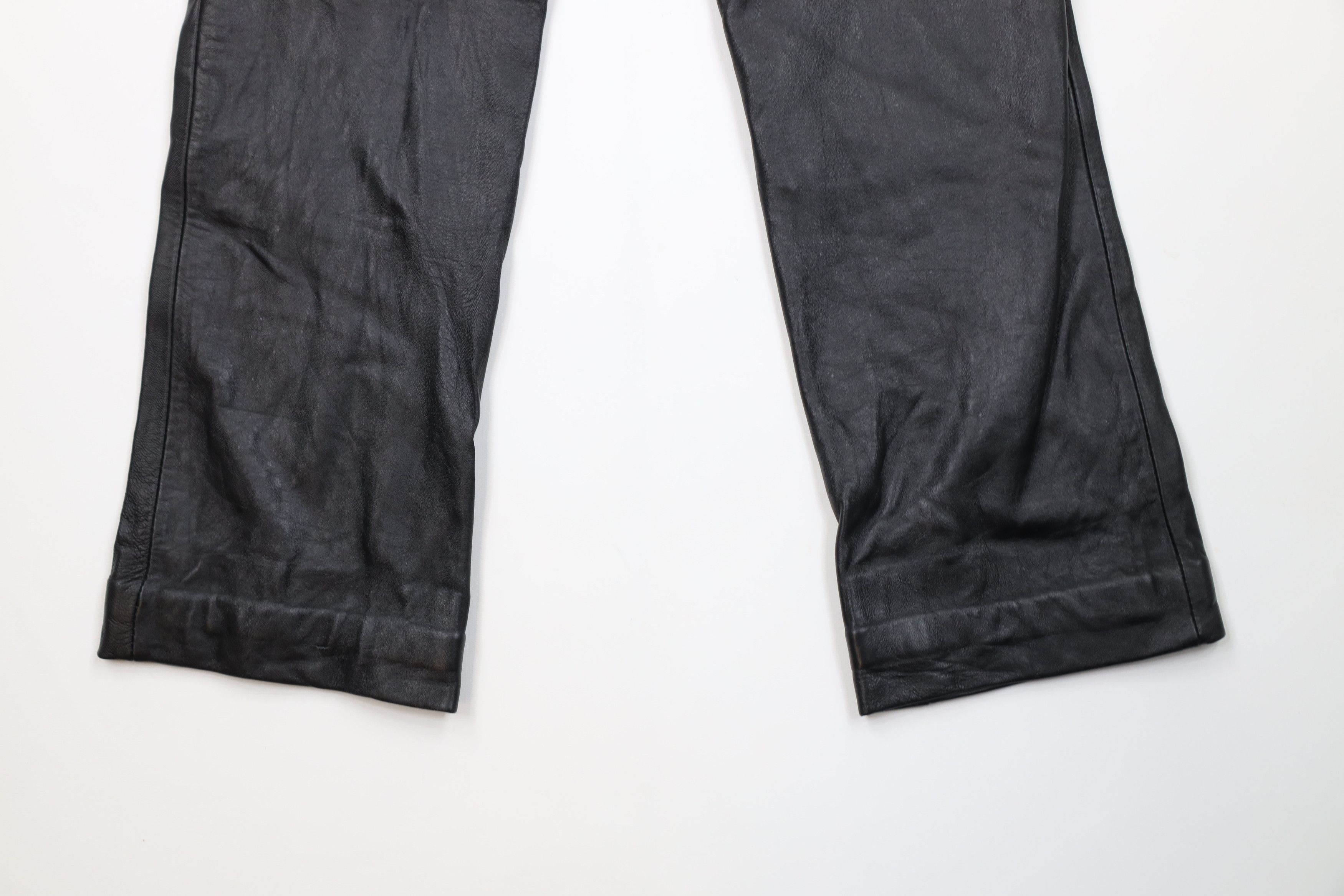 Vintage Vintage 90s Streetwear Soft Lambskin Leather Pants Black Size 27" / US 4 / IT 40 - 14 Thumbnail