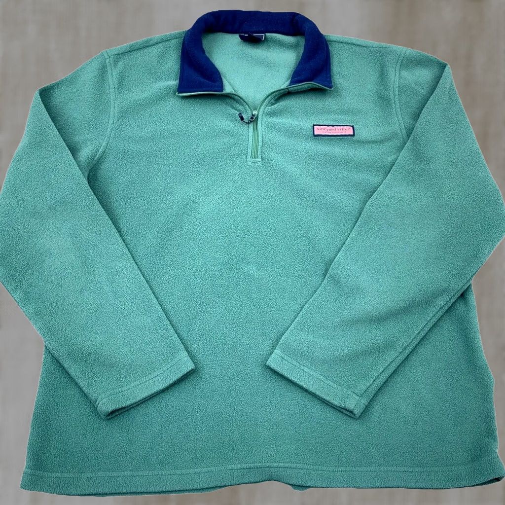 Vineyard Vines Vineyard Vines Fleece Pullover Sweatshirt Men Large Green Blue Size US L / EU 52-54 / 3 - 1 Thumbnail