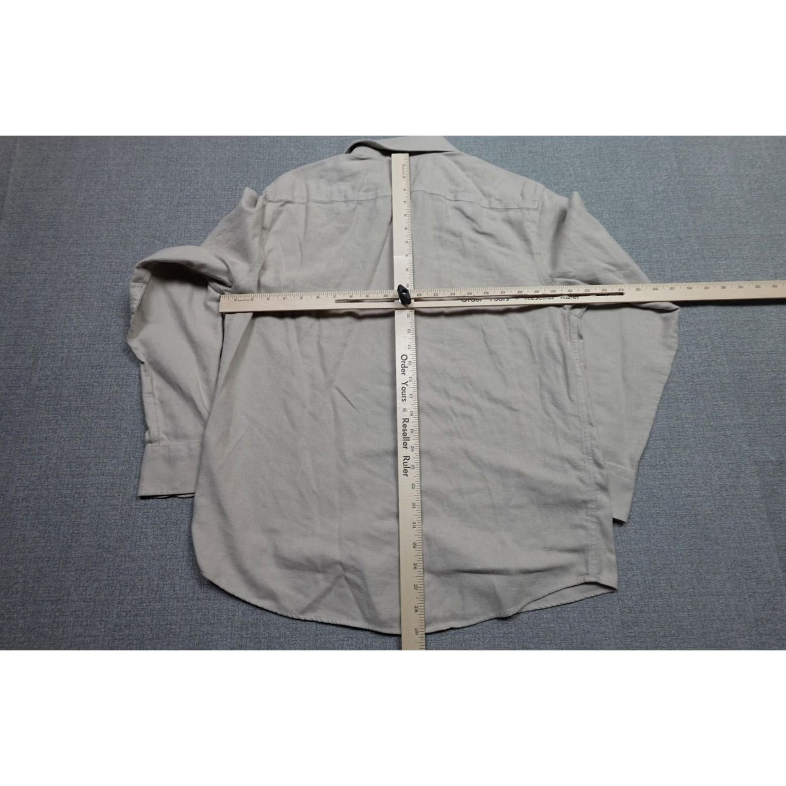 UNTUCKit UNTUCKit Dress Shirt Mens Large Beige Solid Long Sleeve Button Up Wrinkle Free Non-Iron Regular Fit Size 42R - 5 Thumbnail