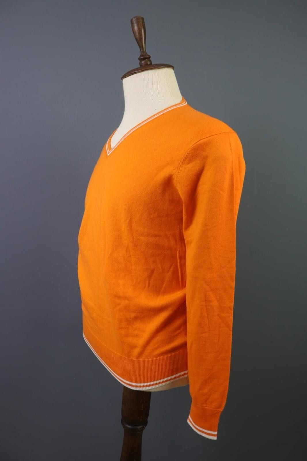 Romeo Gigli Romeo Gigli Orange V-Neck Cashmere Knit Sweater Size M Size US M / EU 48-50 / 2 - 8 Thumbnail