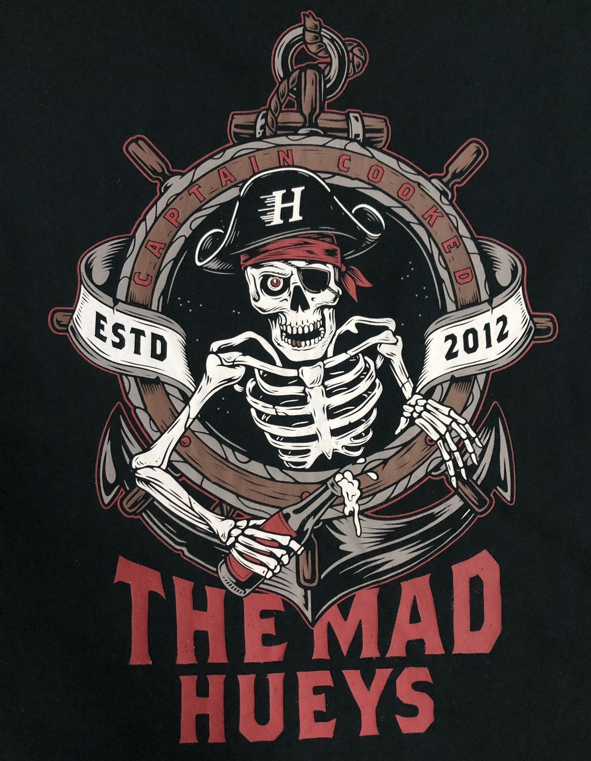 Vintage The Mad Hueys Captain Cooked Estd 2012 T-Shirt Size US S / EU 44-46 / 1 - 3 Thumbnail