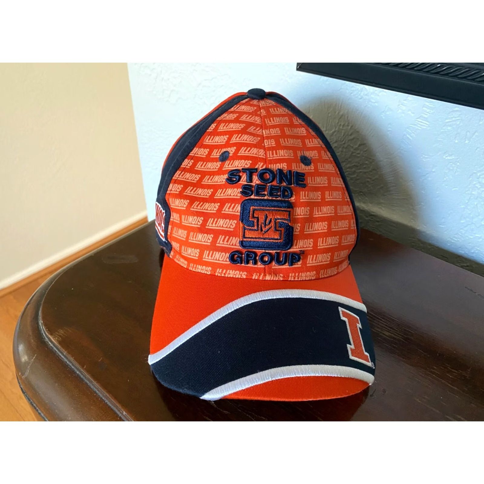 Vintage VINTAGE Illinois Fightin Illini STONE SEED Patch Snapback Trucker Hat USA Men Adjustable Blue Size ONE SIZE - 2 Thumbnail
