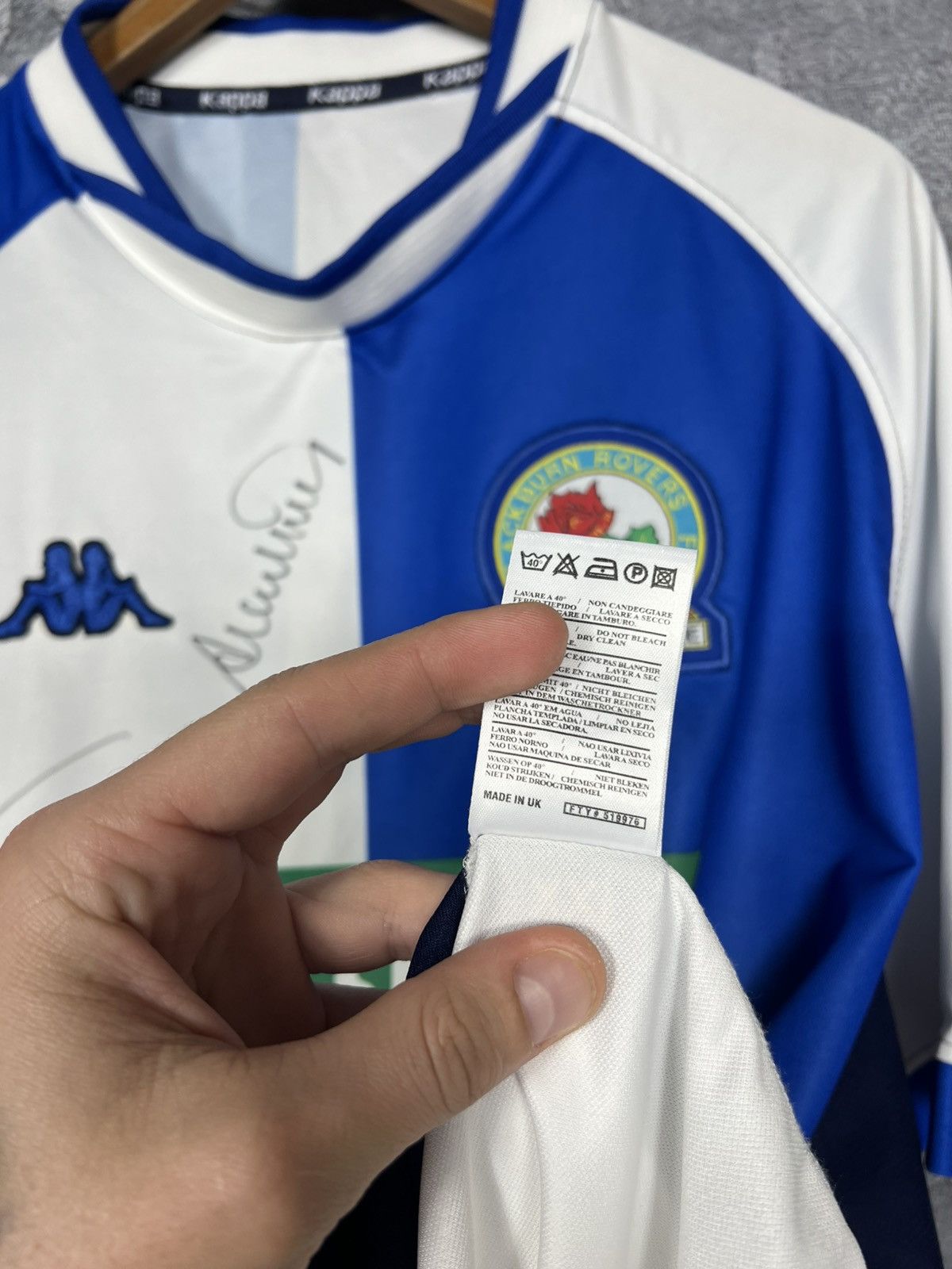 Kappa Vintage 2000 Blackburn Rovers Kappa Signed Jersey Tshirt Kit Size US XXL / EU 58 / 5 - 14 Thumbnail