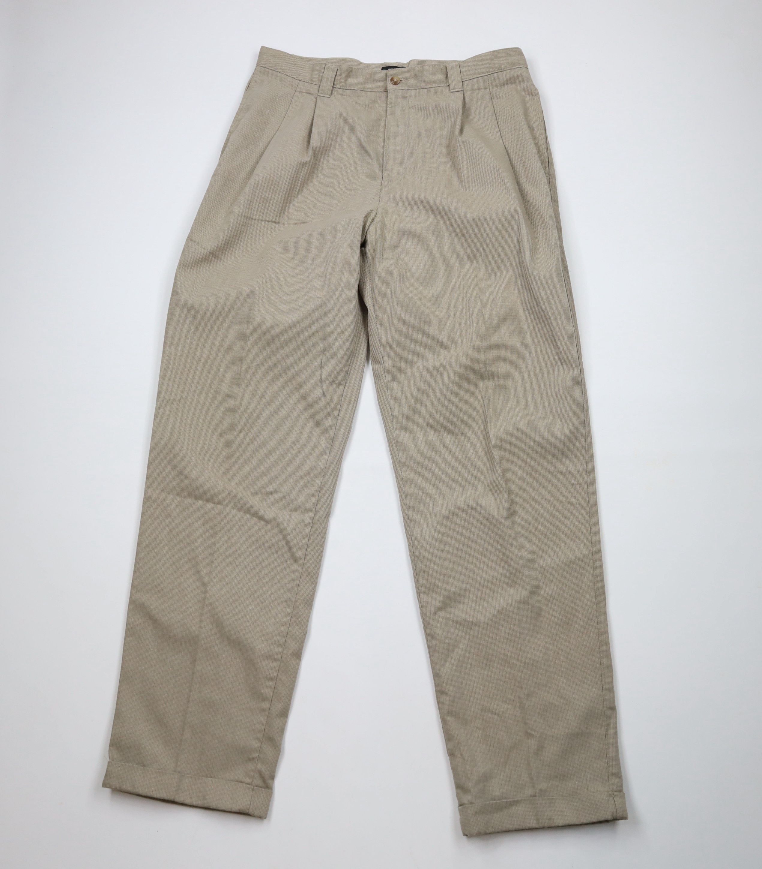 Vintage Vintage 90s Streetwear Pleated Cuffed Wide Leg Chino Pants Size US 36 / EU 52 - 1 Thumbnail