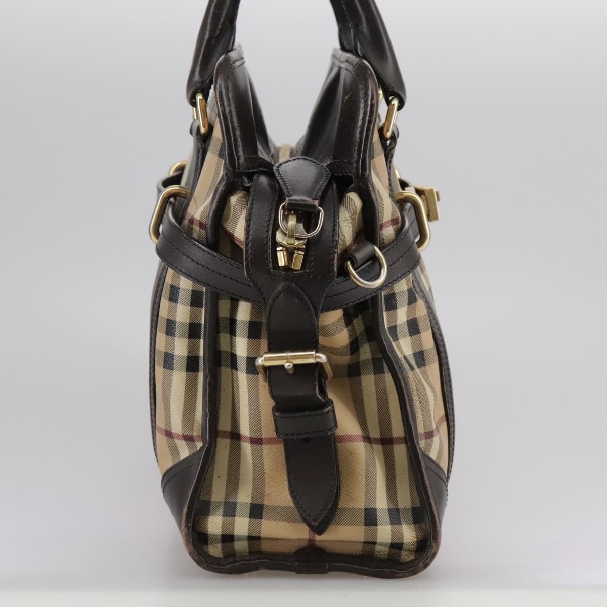 Burberry Burberry Nova Check Hand Bag Pvc Leather Beige Size ONE SIZE - 4 Thumbnail