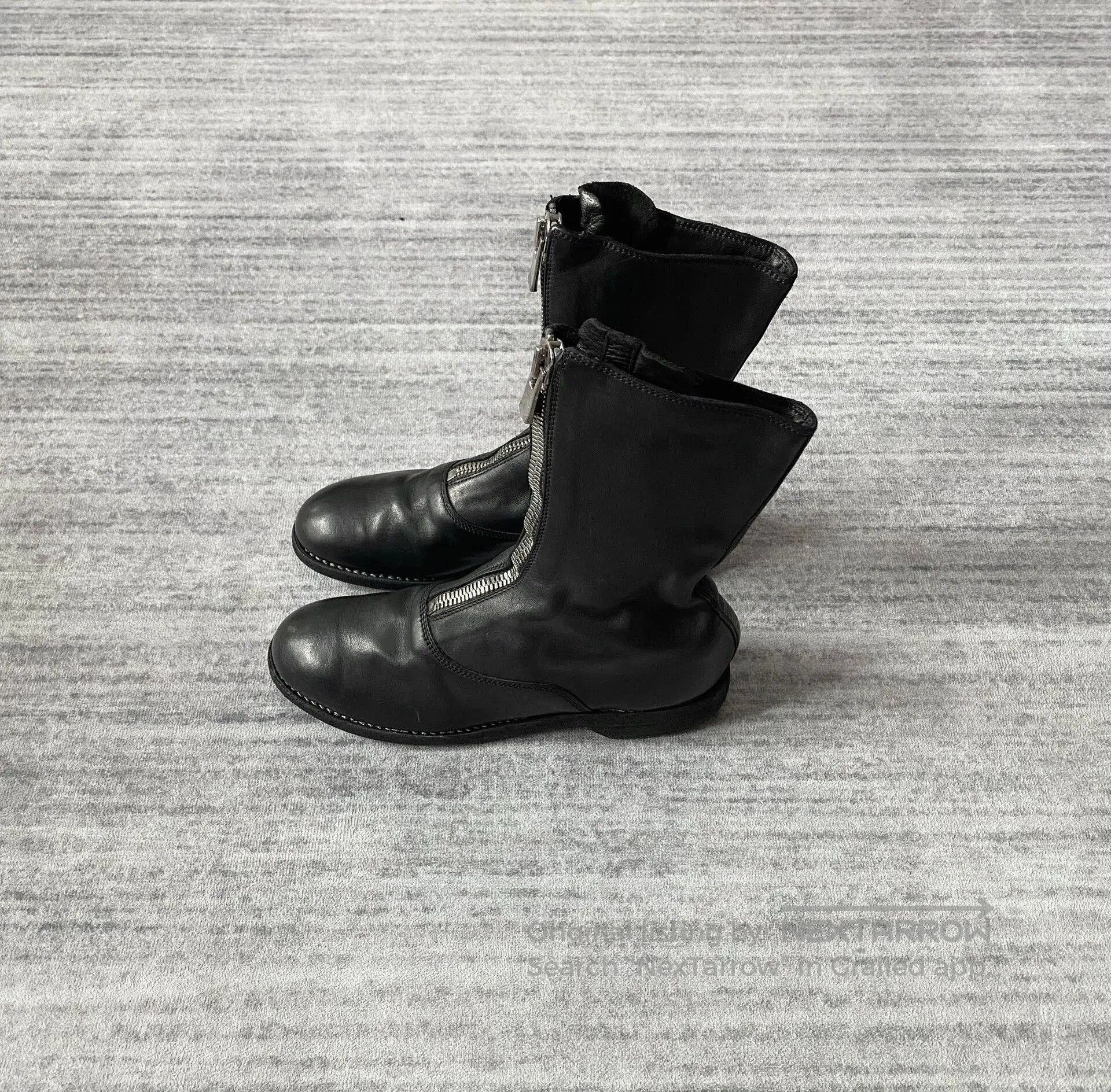 Guidi elegant black leather mid-calf boots. Size US 6 / IT 36 - 3 Thumbnail