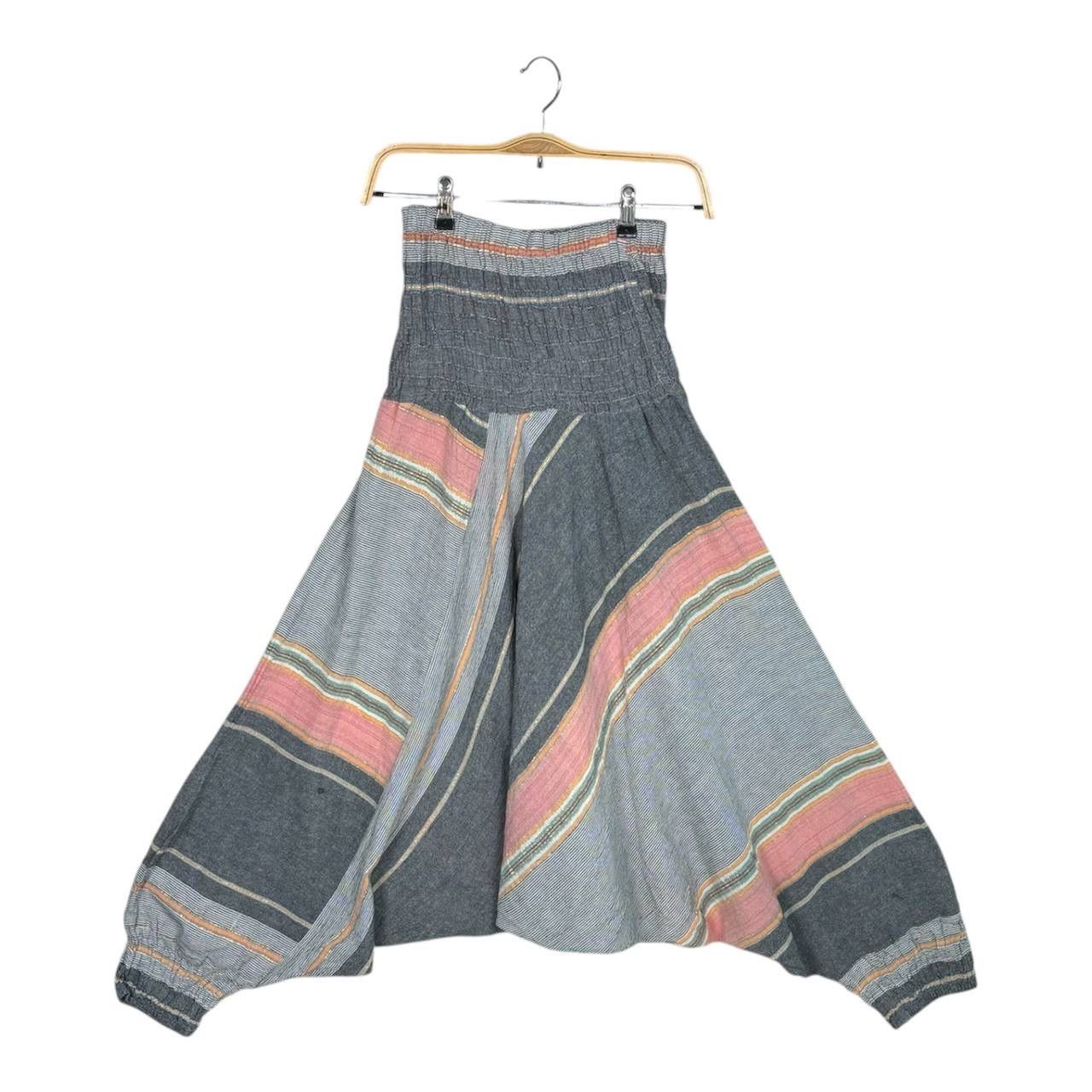 Japanese Brand Avant Garde Yul Japan Multicolor Stripe Harem Cropped Pants Size US 30 / EU 46 - 1 Thumbnail