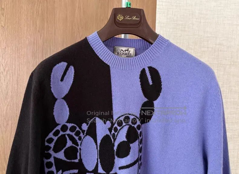 Hermes Hermes Men's Show Version Contrast Cashmere Short Sleeve K Size US M / EU 48-50 / 2 - 4 Thumbnail