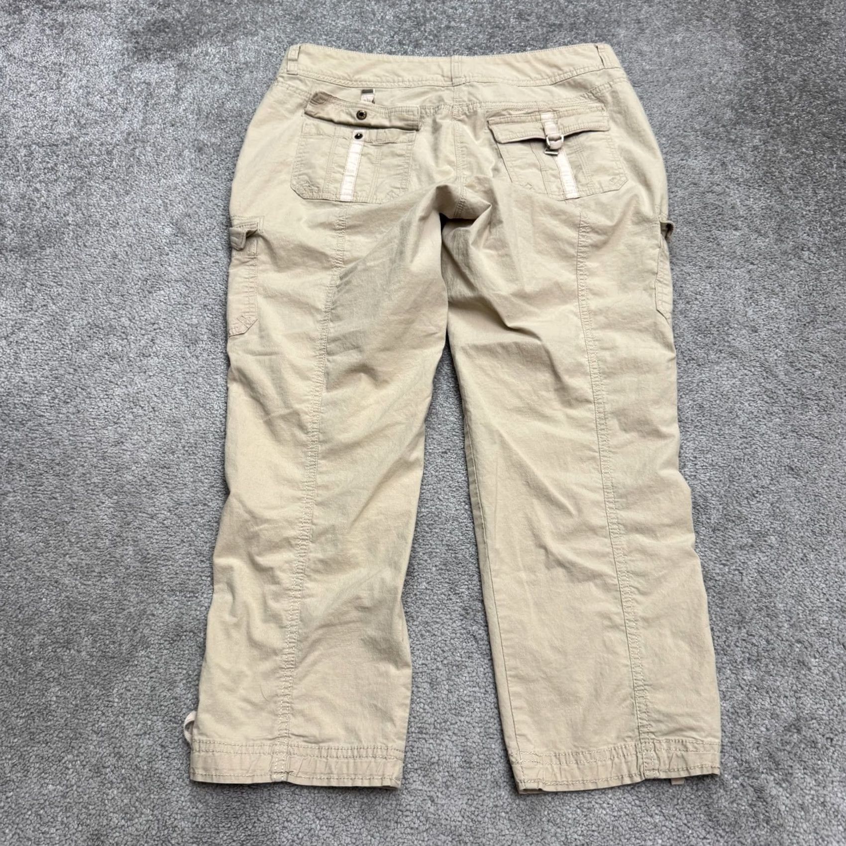 White House Black Market White House Black Market Cargo Cropped Pants Womens 10 Khaki Brown Capri Casual Linen Wide Leg? Size 32" / US 10 / IT 46 - 2 Thumbnail