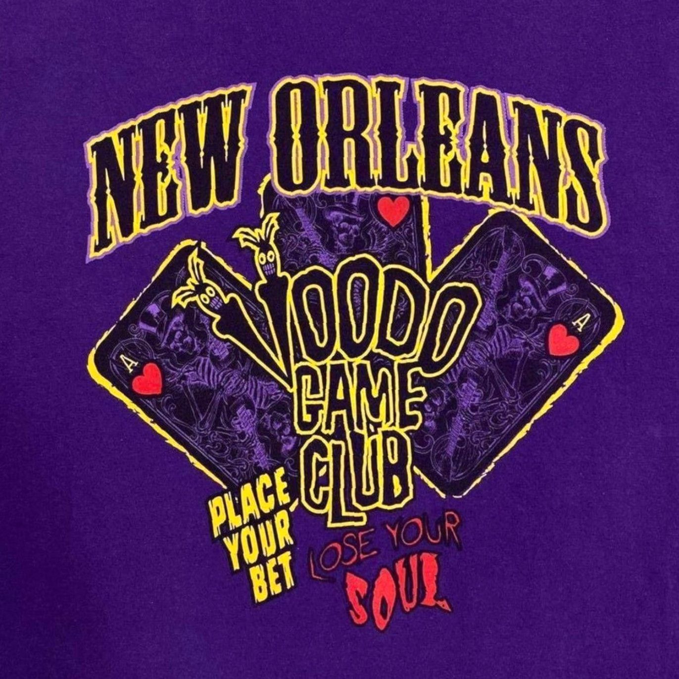 Vintage Point Sportswear New Orleans Voodoo Game Club “Place Your Bet Lose Your Soul” Graphic T-Shirt M Men Purple Short Sleeve Cotton Shirt 90s TV319 Size US M / EU 48-50 / 2 - 2 Thumbnail