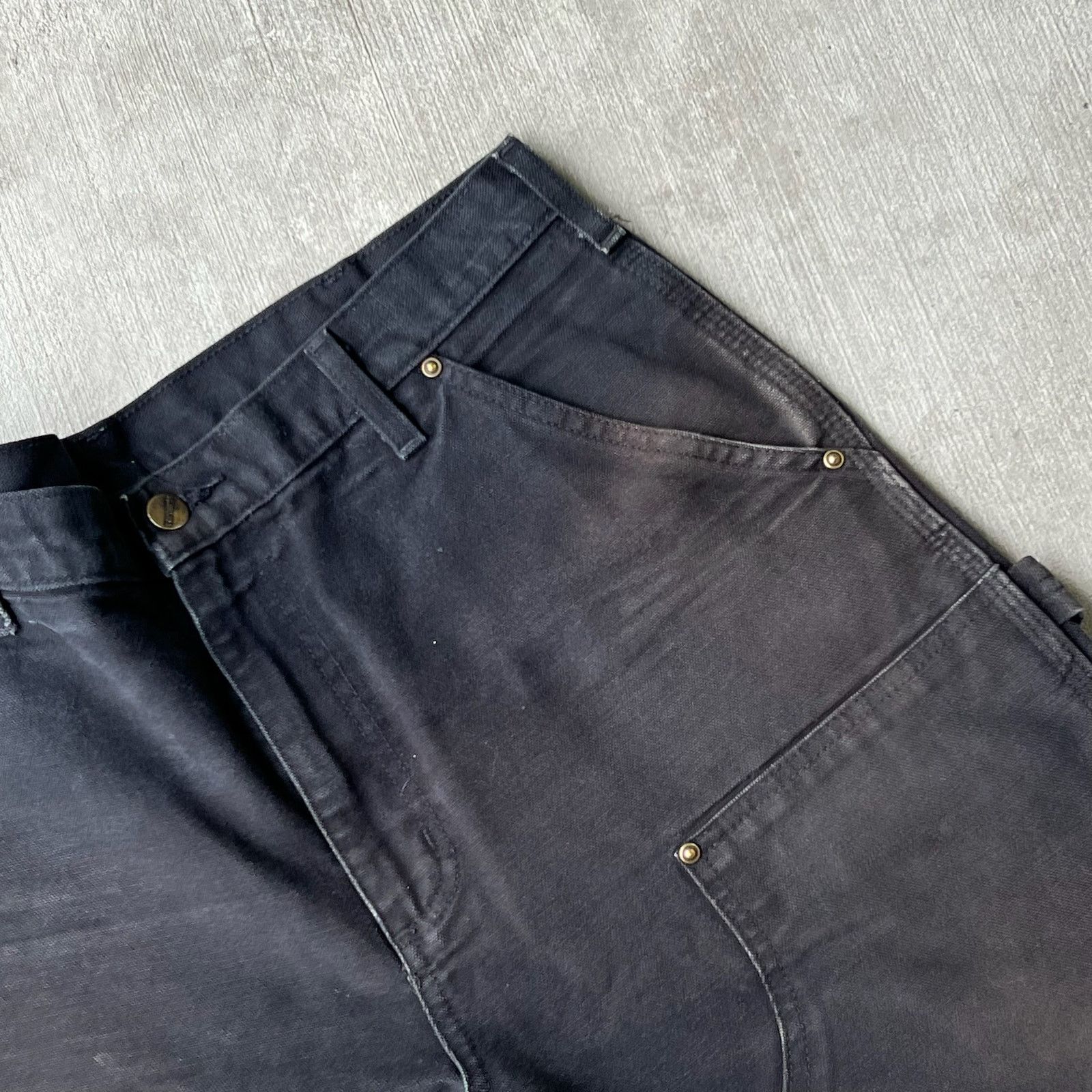 Carhartt × Vintage Carhartt faded black double knee work wear carpenter pants Size US 33 - 8 Thumbnail