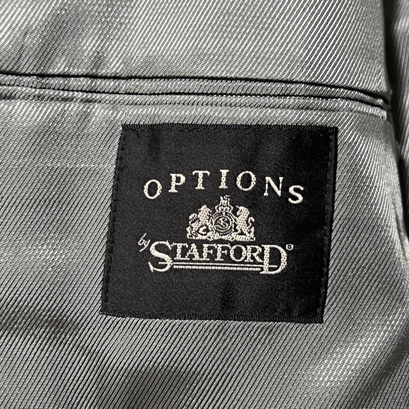 Stafford Options by Stafford Tweed Virgin Wool Sport Coat Elbow Pads Size 42R - 7 Thumbnail