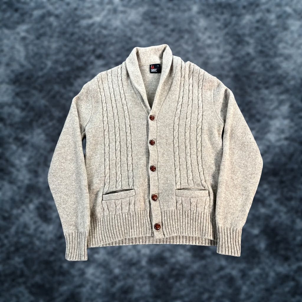 Vintage VINTAGE Robert Bruce Cardigan Sweater L Beige Wool Cable-Knit Grunge Men Size US L / EU 52-54 / 3 - 1 Thumbnail