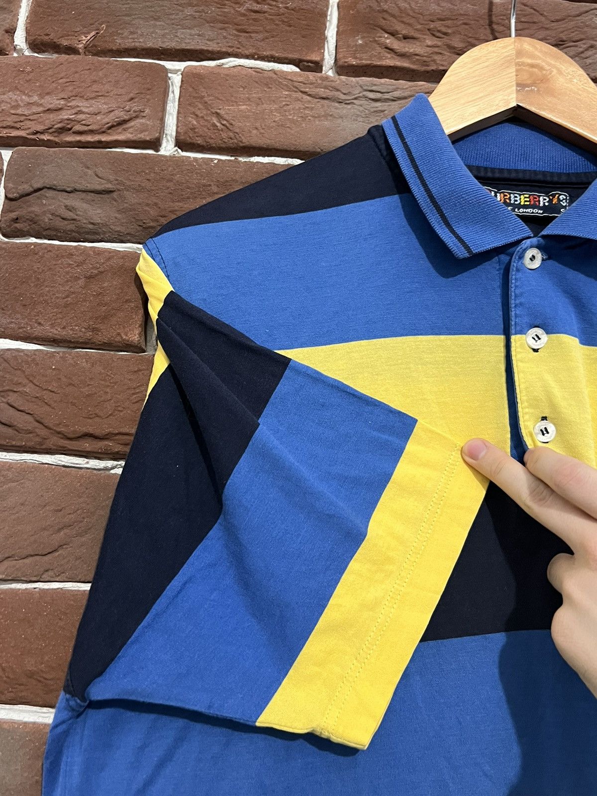 Burberry Vintage 80s Burberrys Vintage Striped Polo Shirt Small Hype Size US S / EU 44-46 / 1 - 6 Thumbnail