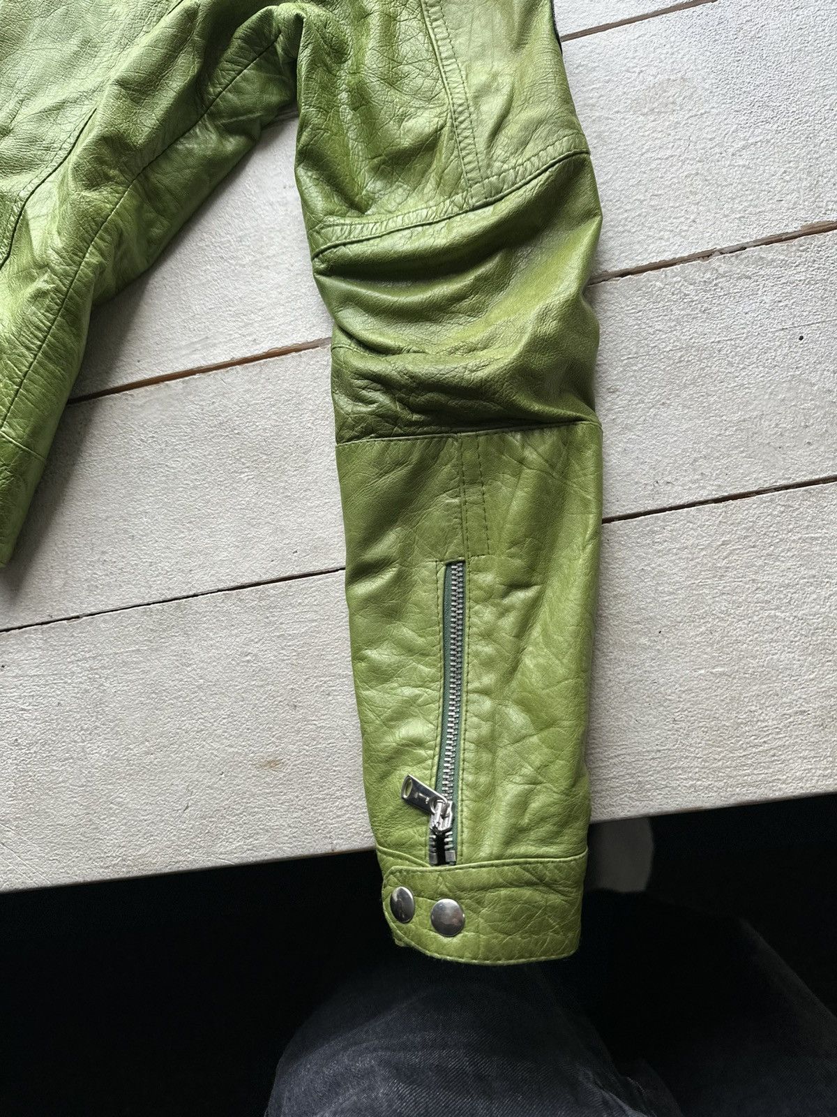 Other 🚨Y2K RICK OWENS TYPE DIRTY SLIM FIT ZIP LEATHER JACKET Size M / US 6-8 / IT 42-44 - 12 Thumbnail