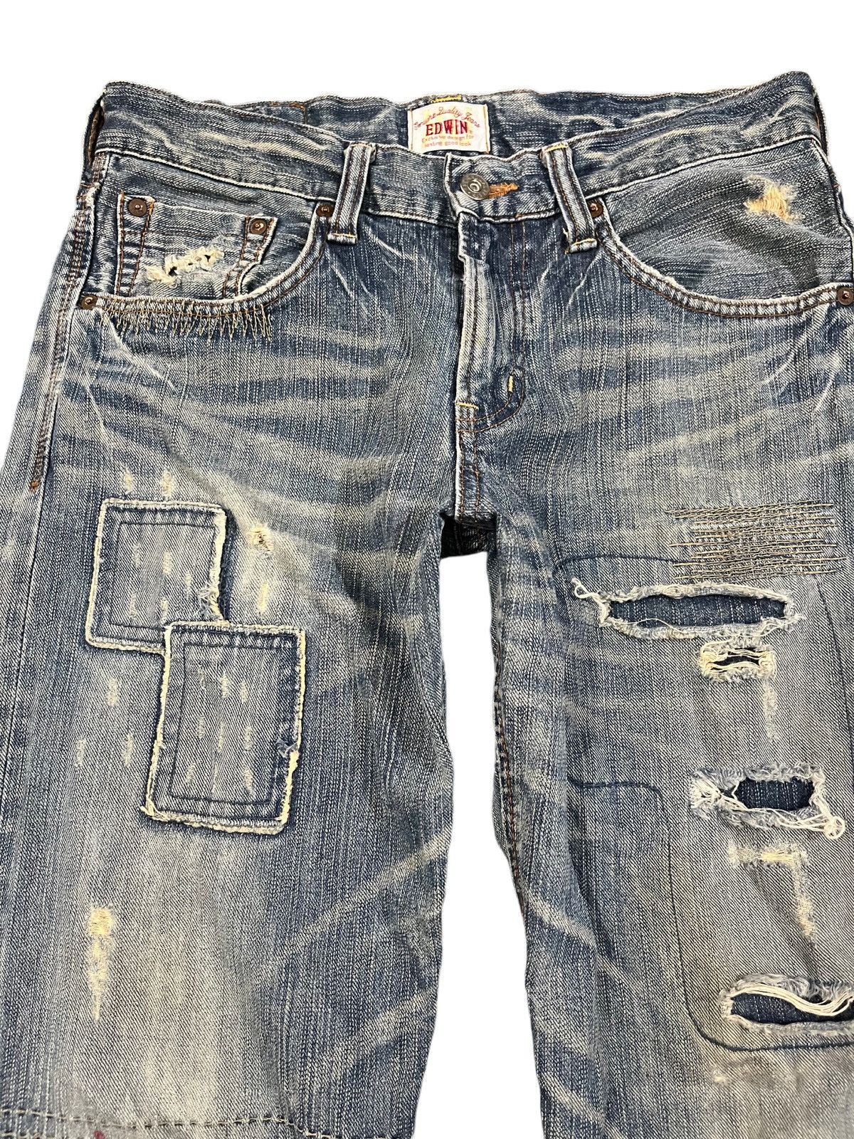Edwin Vintage Edwin EXV sashiko borough Distressed Denim Size US 31 - 2 Thumbnail