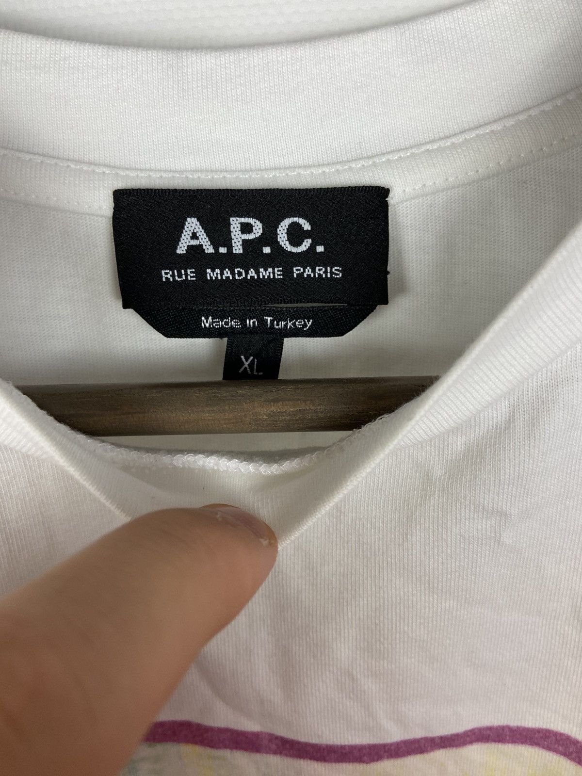 A.P.C. A.P.C. White Mens Desert Tee T-Shirt Logo Size US XL / EU 56 / 4 - 4 Thumbnail