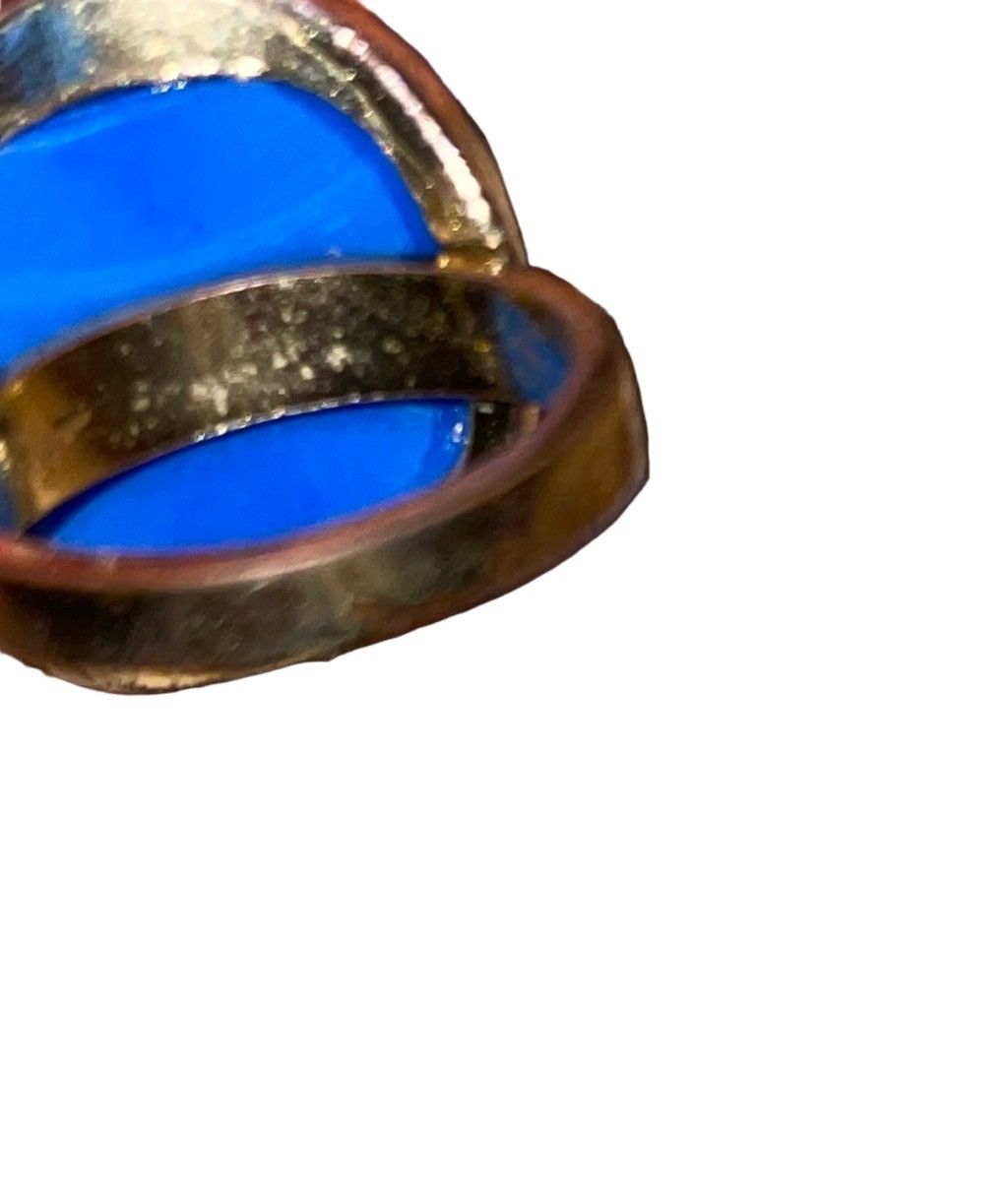 Vintage Vintage 1970’s Lapis Blue Resin Faceted Dome Ring Size 6 Size ONE SIZE - 6 Thumbnail