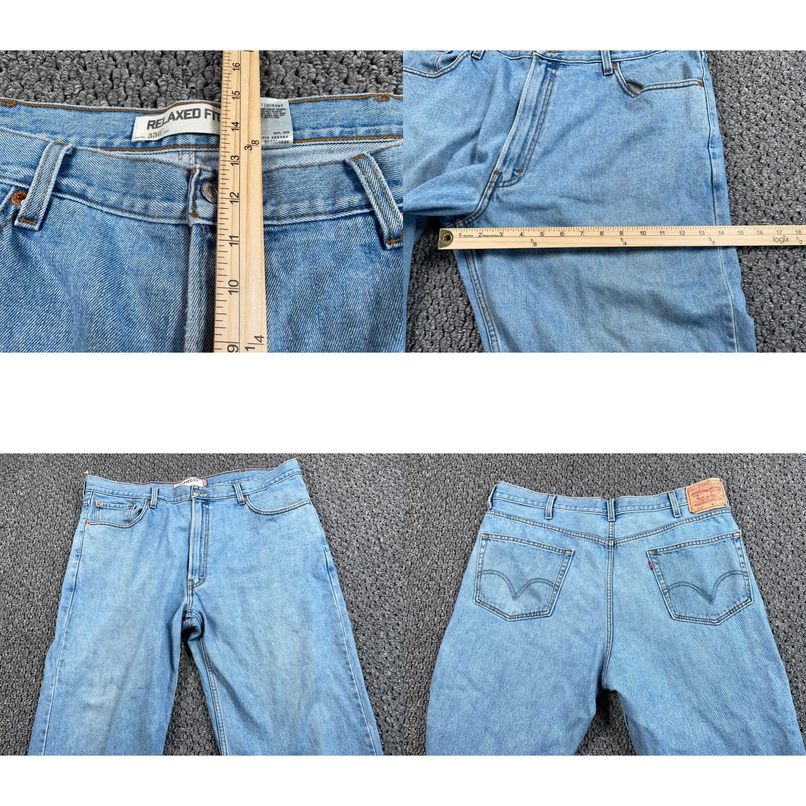 Levi's VINTAGE Levi's Jeans 42 x 30 Blue Denim Light Relaxed 550 Tapered Fit Men’s 90s Grunge Classic Hipster Retro Denim Pants Jeans Size US 42 / EU 58 - 8 Thumbnail