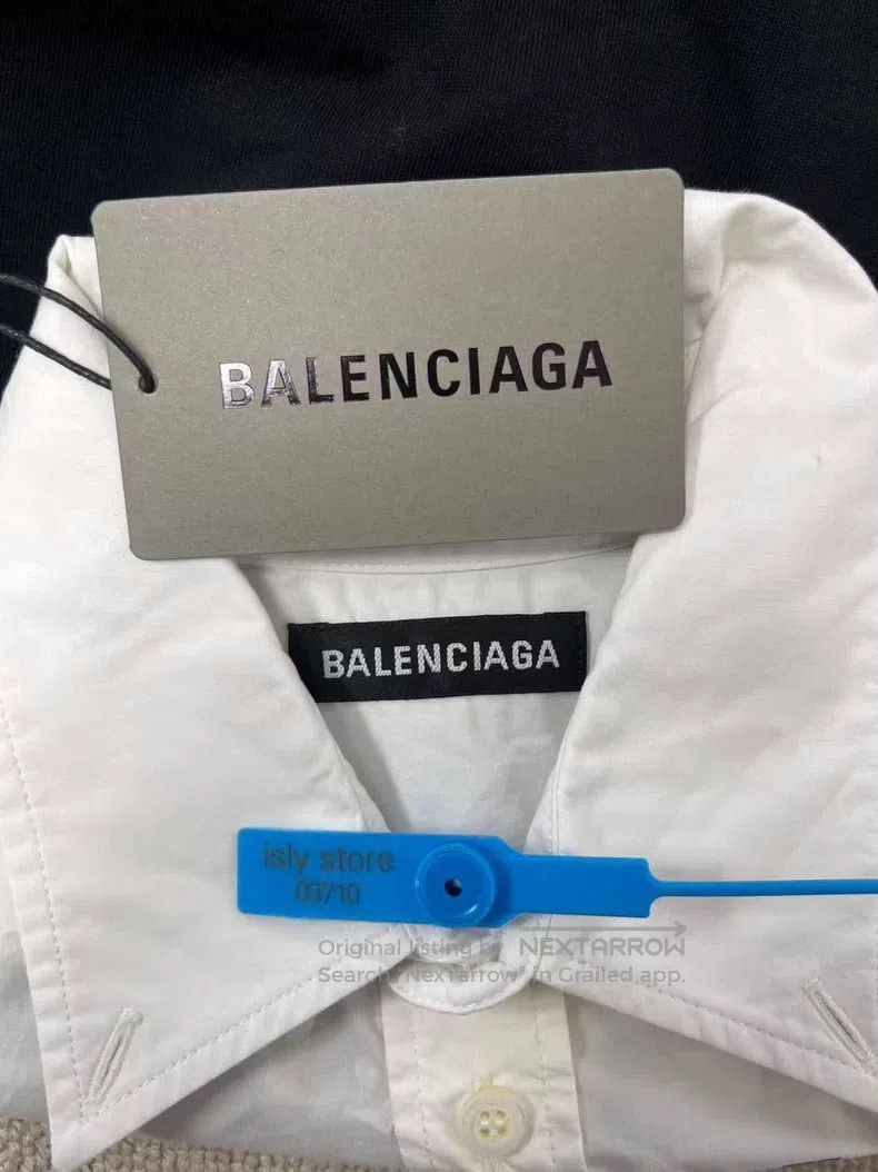 Balenciaga Balenciaga Letter Logo Cotton Poplin Long Sleeve Shirt Size US S / EU 44-46 / 1 - 5 Thumbnail