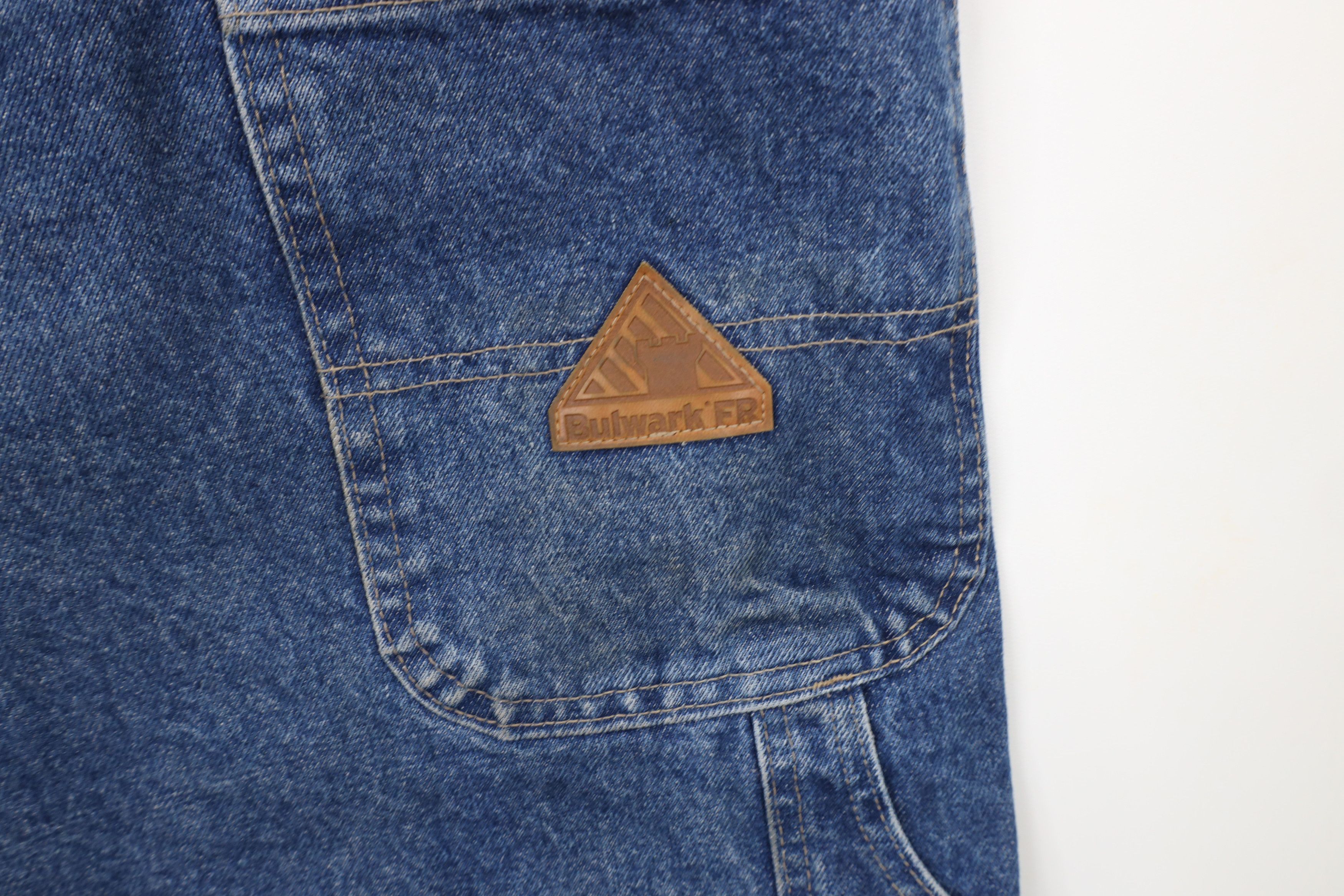Vintage Vintage Bulwark FR Flame Resistant Wide Leg Dungaree Jeans Size US 38 / EU 54 - 15 Thumbnail