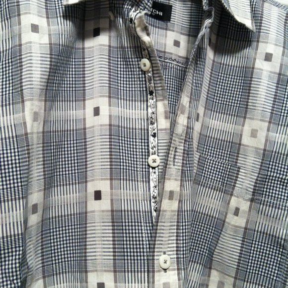 BUGATCHI BUGATCHI MENS PRE-OWNED GRAY 100%COTTON CASUAL SHIRT SIZE: S Size US S / EU 44-46 / 1 - 8 Thumbnail