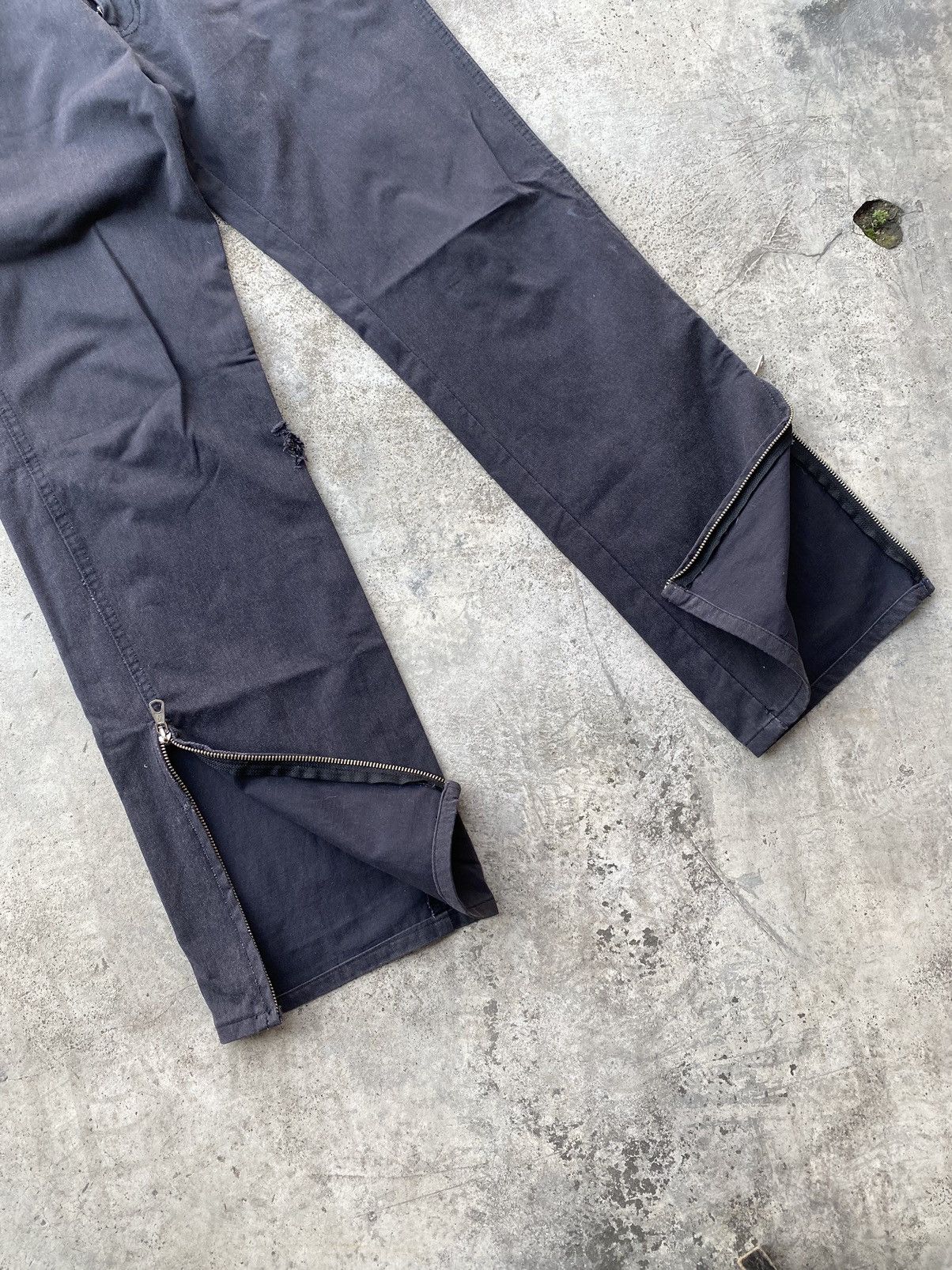 Japanese Brand Open Leg Multi Zipper Flare Pants (7 riri zipp) Size US 30 / EU 46 - 5 Thumbnail