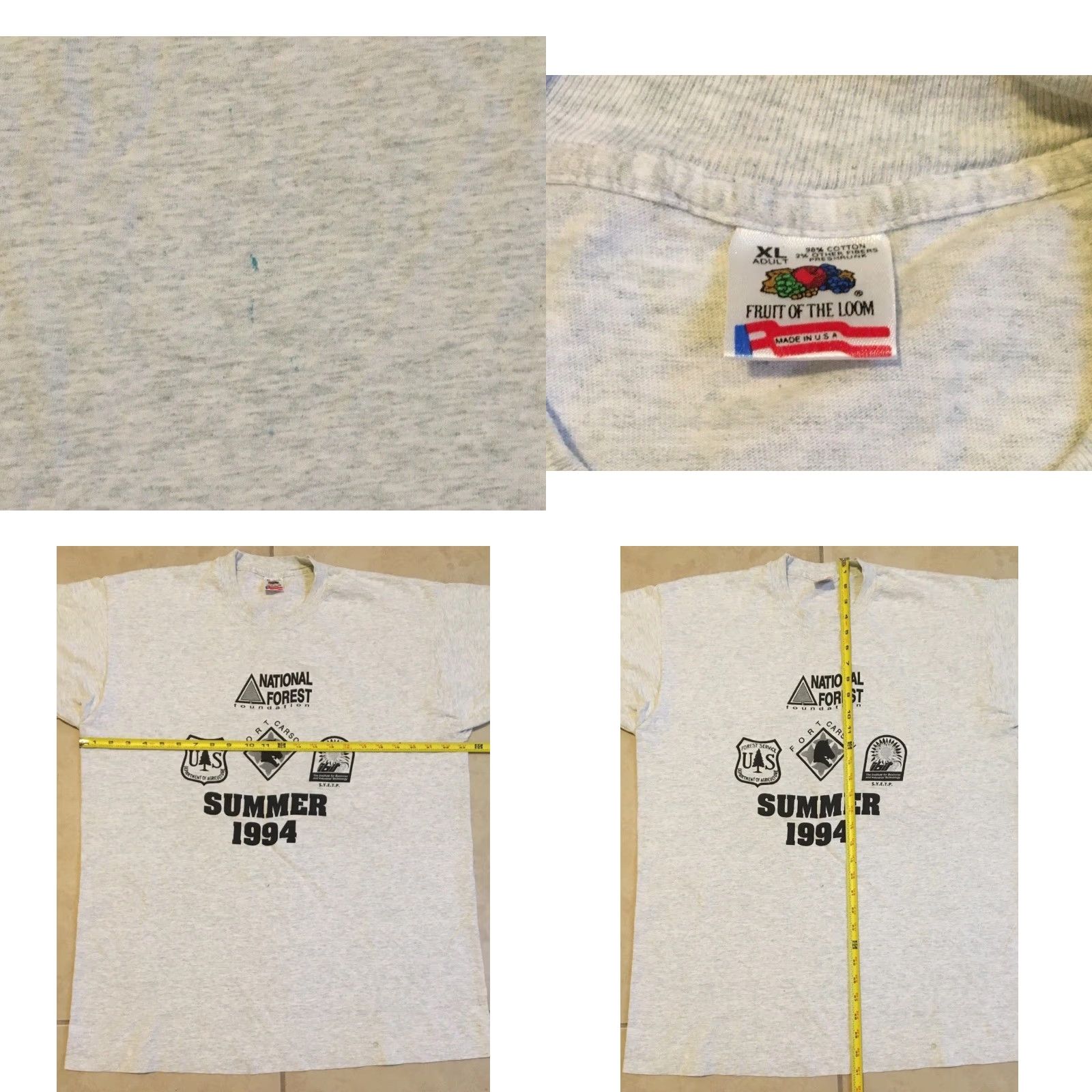 Vintage VINTAGE Pikes Peak Environmental Camp Faded Shirt XL Gray 90s Grunge USA Men T-Shirt Size US XL / EU 56 / 4 - 9 Thumbnail