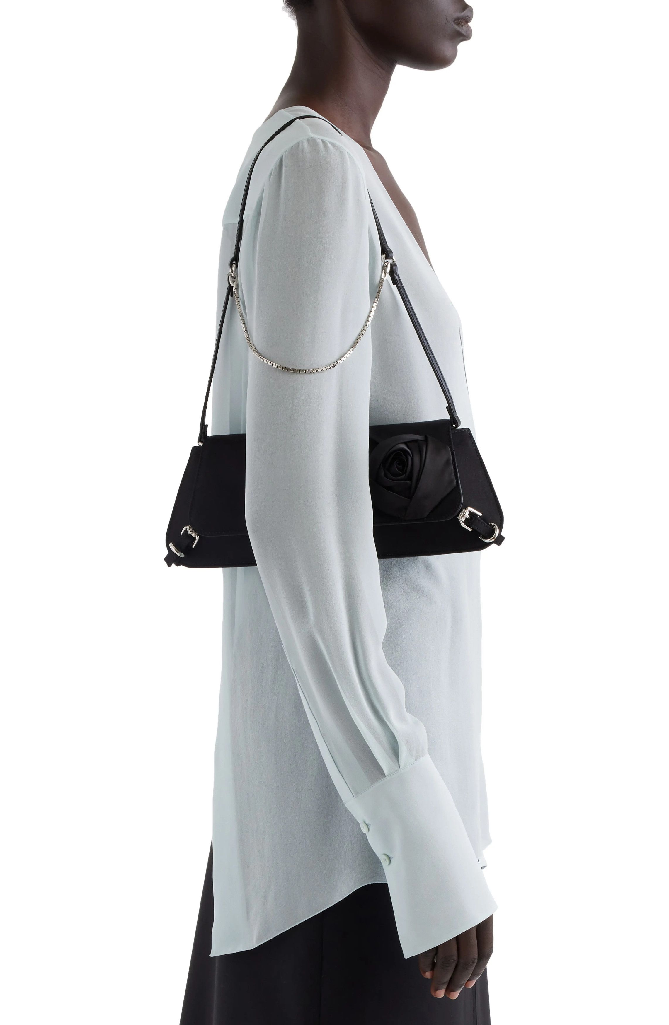 Givenchy o1srvl11e0625 Size:OS/Voyou East/West Shoulder Bag in Black Size ONE SIZE - 3 Thumbnail