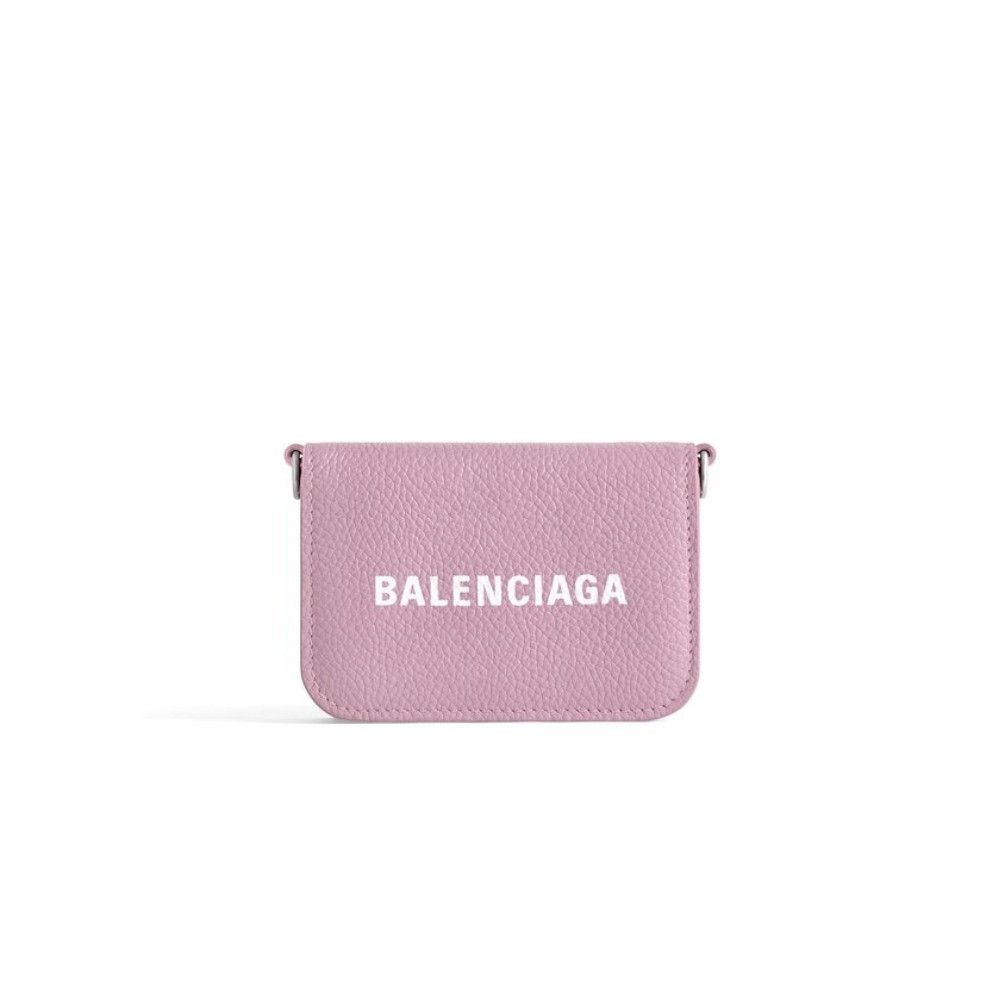 Balenciaga o1tr1nto0326 Size: OS / Cash Mini Wallet On Chain in Pink Size ONE SIZE - 4 Thumbnail