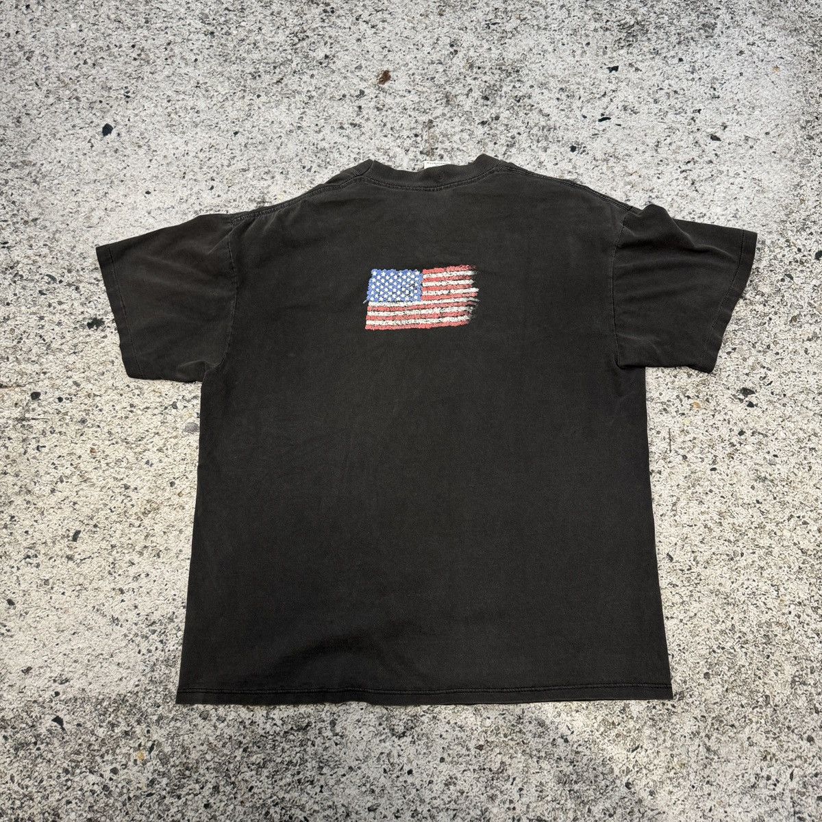 Vintage 90s Faded Thrashed American Flag Tee ERD Grunge Biker Size US L / EU 52-54 / 3 - 10 Thumbnail
