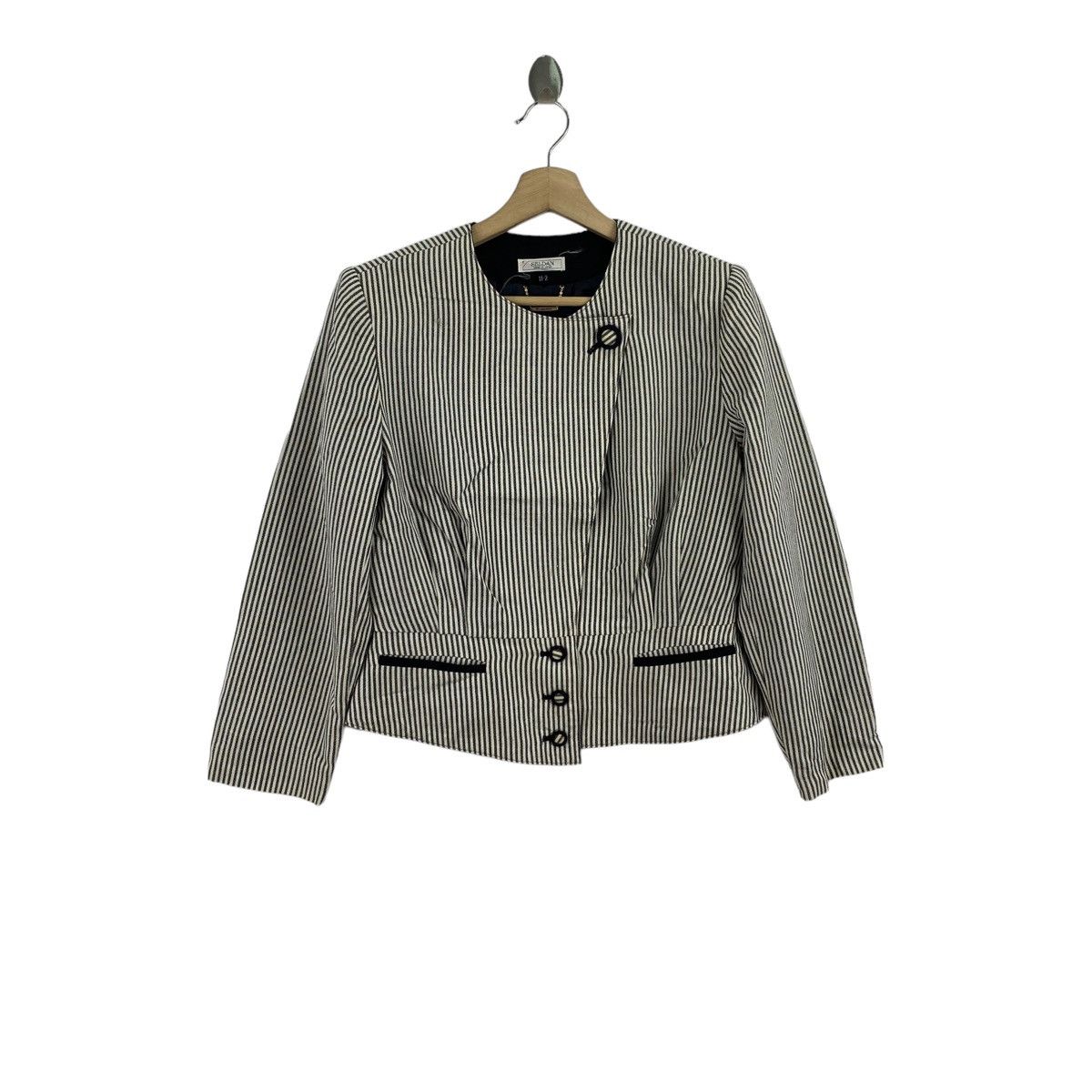 SELDAN Japanese Brand Hickory Stripes Blazer Coat
