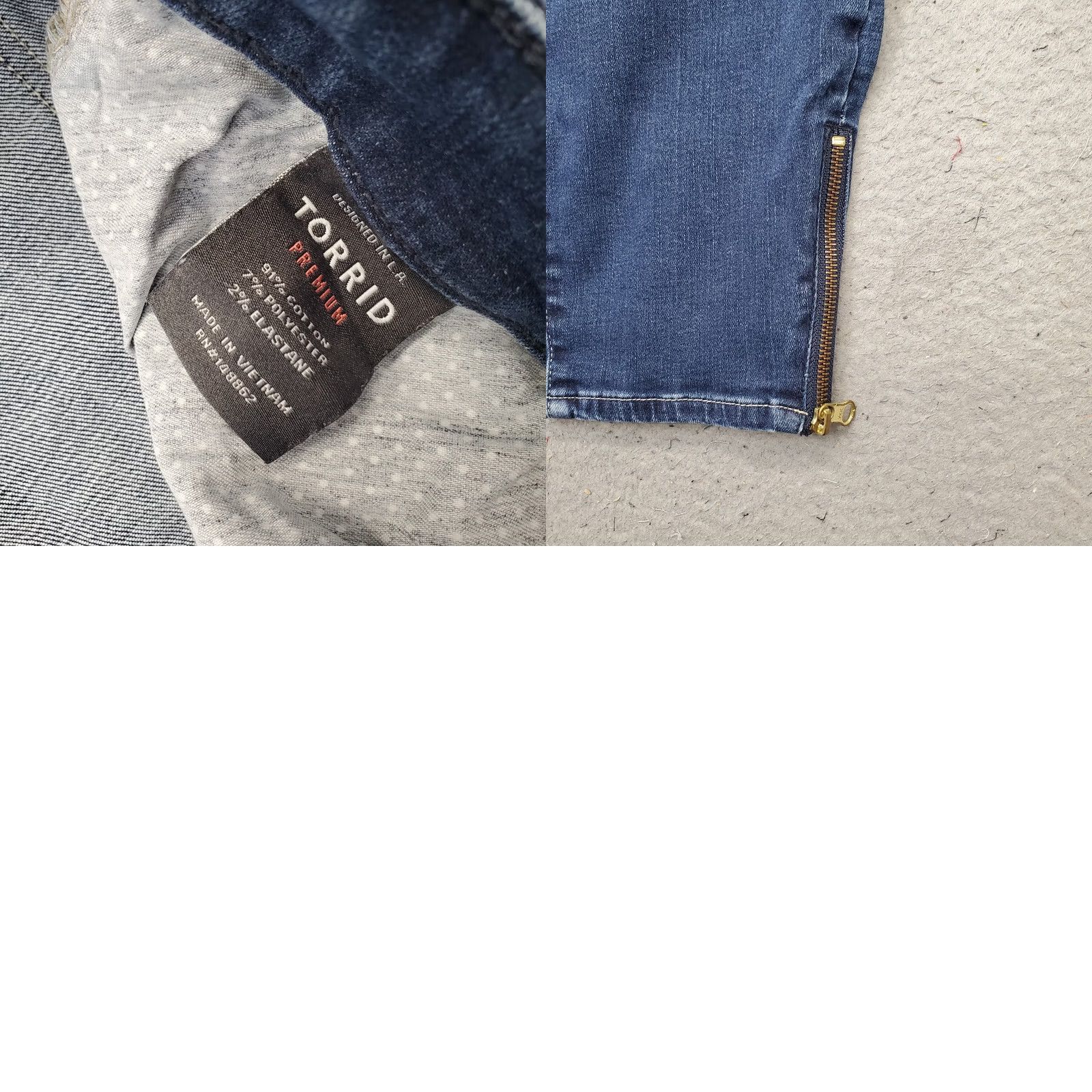 Torrid Torrid Premium Jeans Women 18R Blue Denim Medium Wash Ankle Zip Tapered Leg Jeans Size 40" / US 18 - 8 Thumbnail