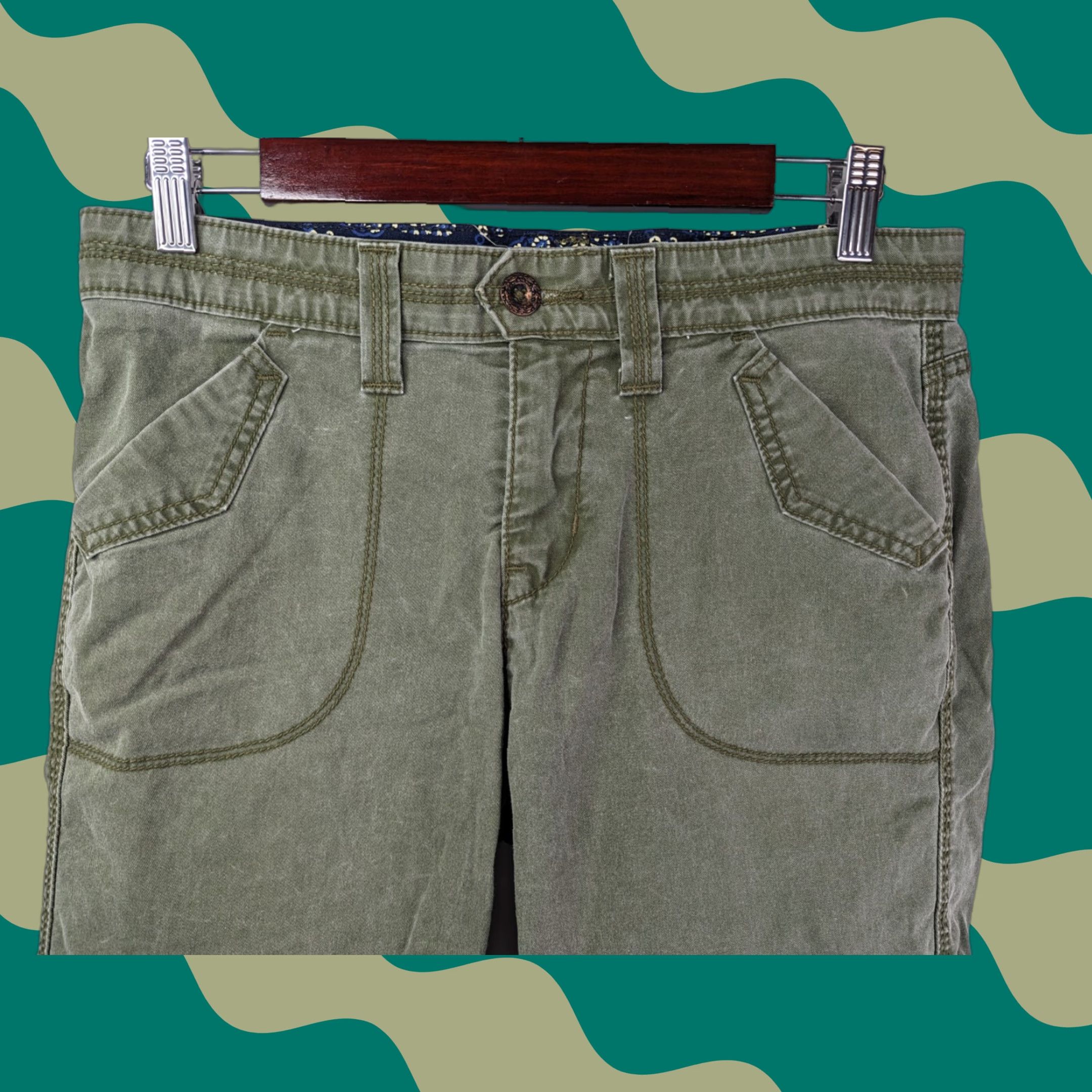 Levi's Levi's 525 Jeans Capri Mid-Rise Green 8 Regular 21in Inseam Denim Cotton Spandex Women's Size 30" / US 8 / IT 44 - 1 Thumbnail