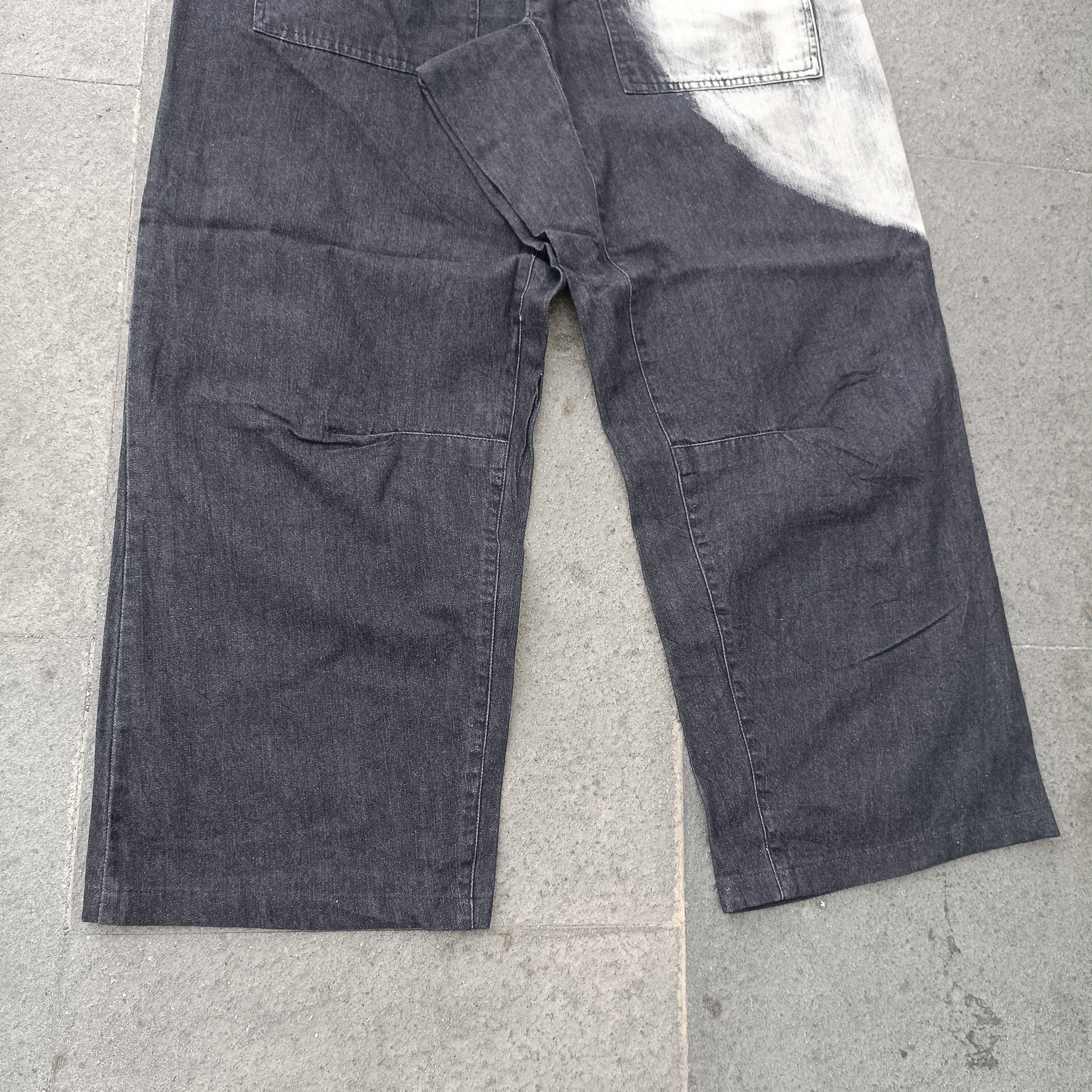Yohji Yamamoto Yohji Yamamoto Pour Homme Black Wash Spotted Wide Leg Denim Size US 34 / EU 50 - 6 Thumbnail