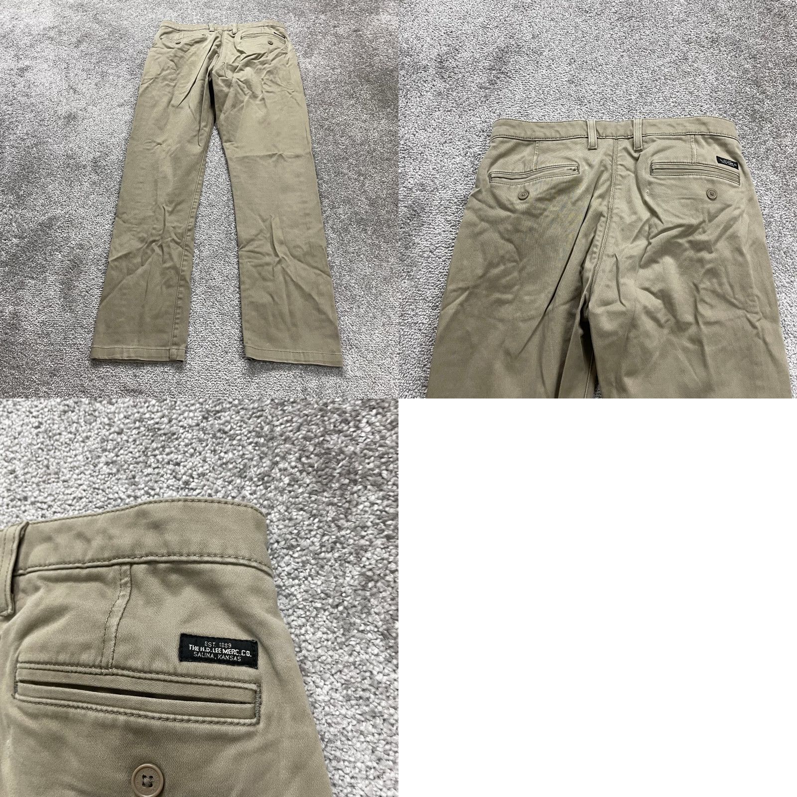 Lee Lee Chino / Khaki Pants Mens 30x32 Straight Tan Cotton Adult Slacks Casual Solid Size US 30 / EU 46 - 9 Thumbnail