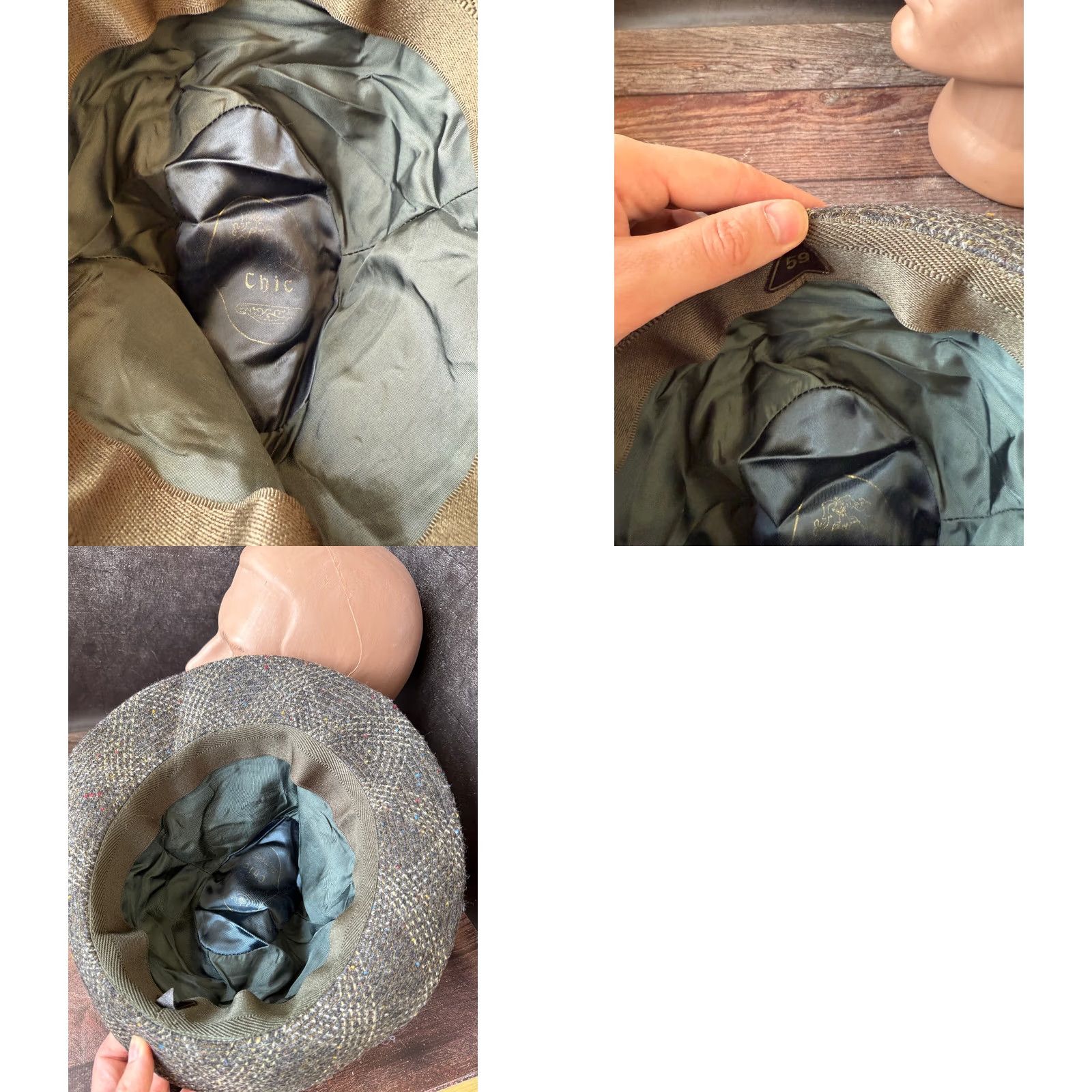 Vintage Vintage Chic Fedora Hat size 59cm Wool Size ONE SIZE - 8 Thumbnail