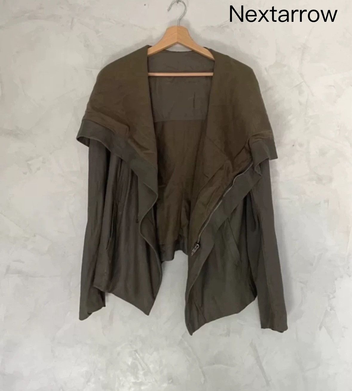 Rick Owens Sheepskin Hooded Pioneer Design Khaki Brown Jacke
