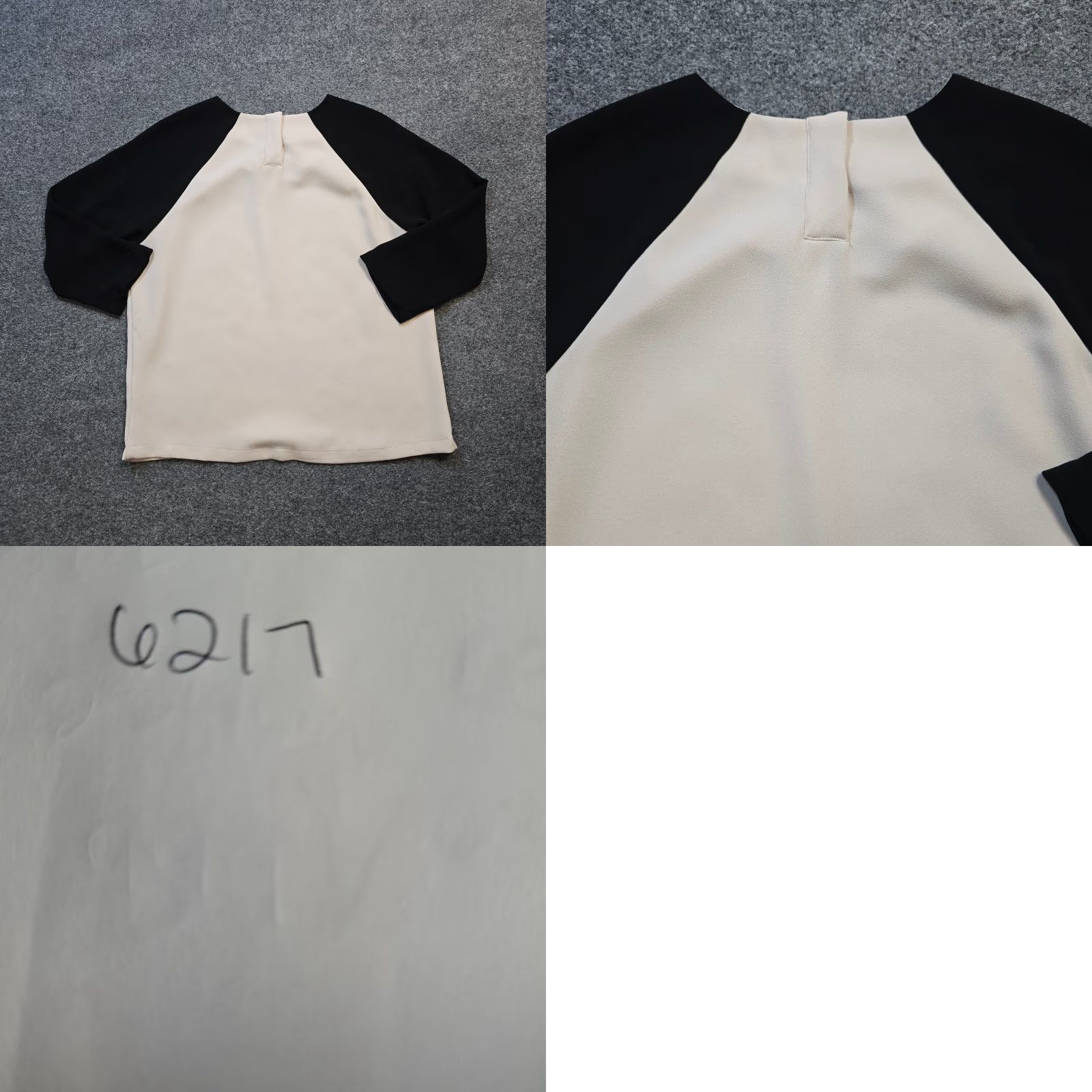 J.Crew J.CREW Blouse Womens Size 10 Colorblocked White Black 3/4 Sleeve Round Neck Career Shirt Size L / US 10 / IT 46 - 8 Thumbnail