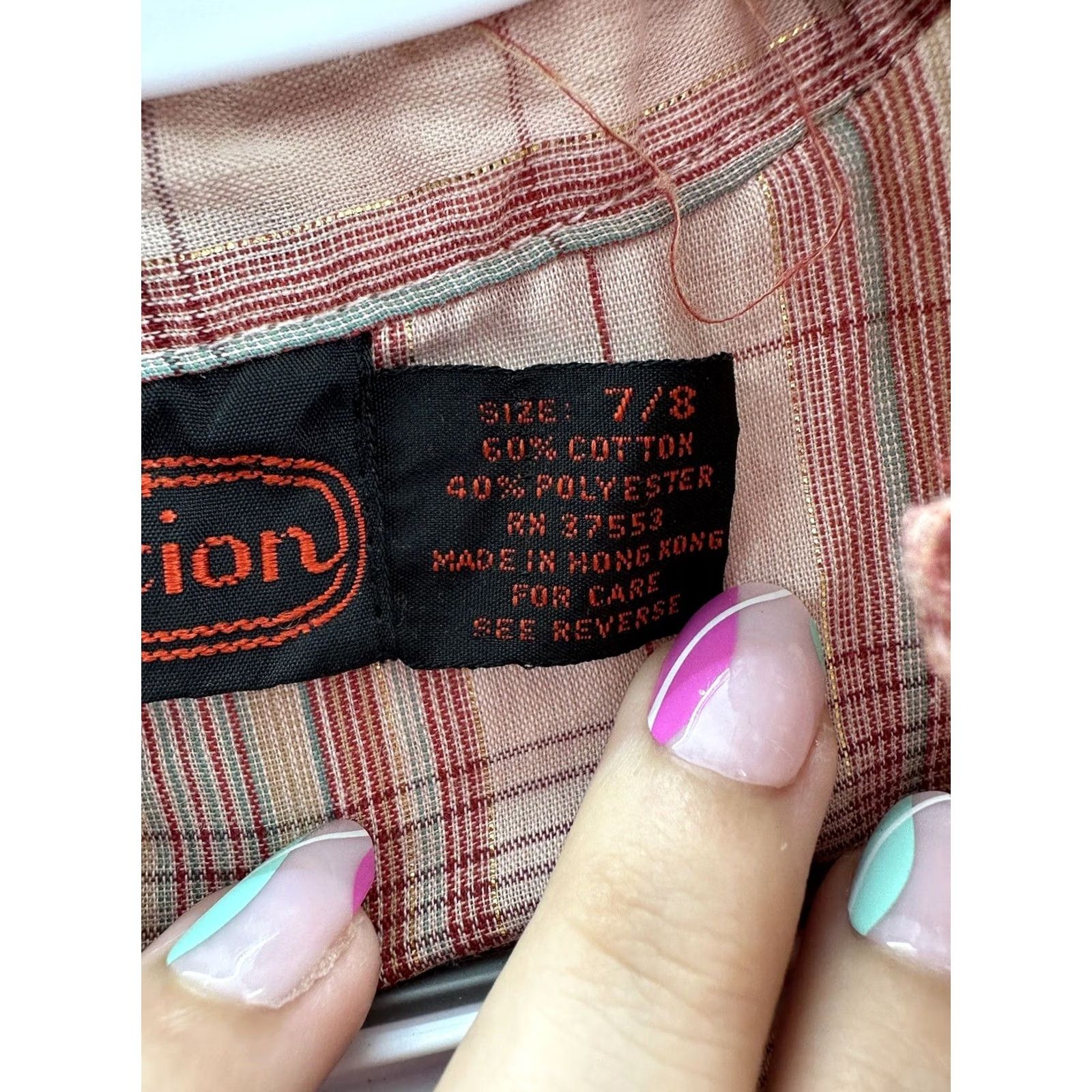 Pinko Womens Selection Shirt Size 7/8 Pink Plaid Long Sleeve Button Up Size M / US 6-8 / IT 42-44 - 6 Thumbnail