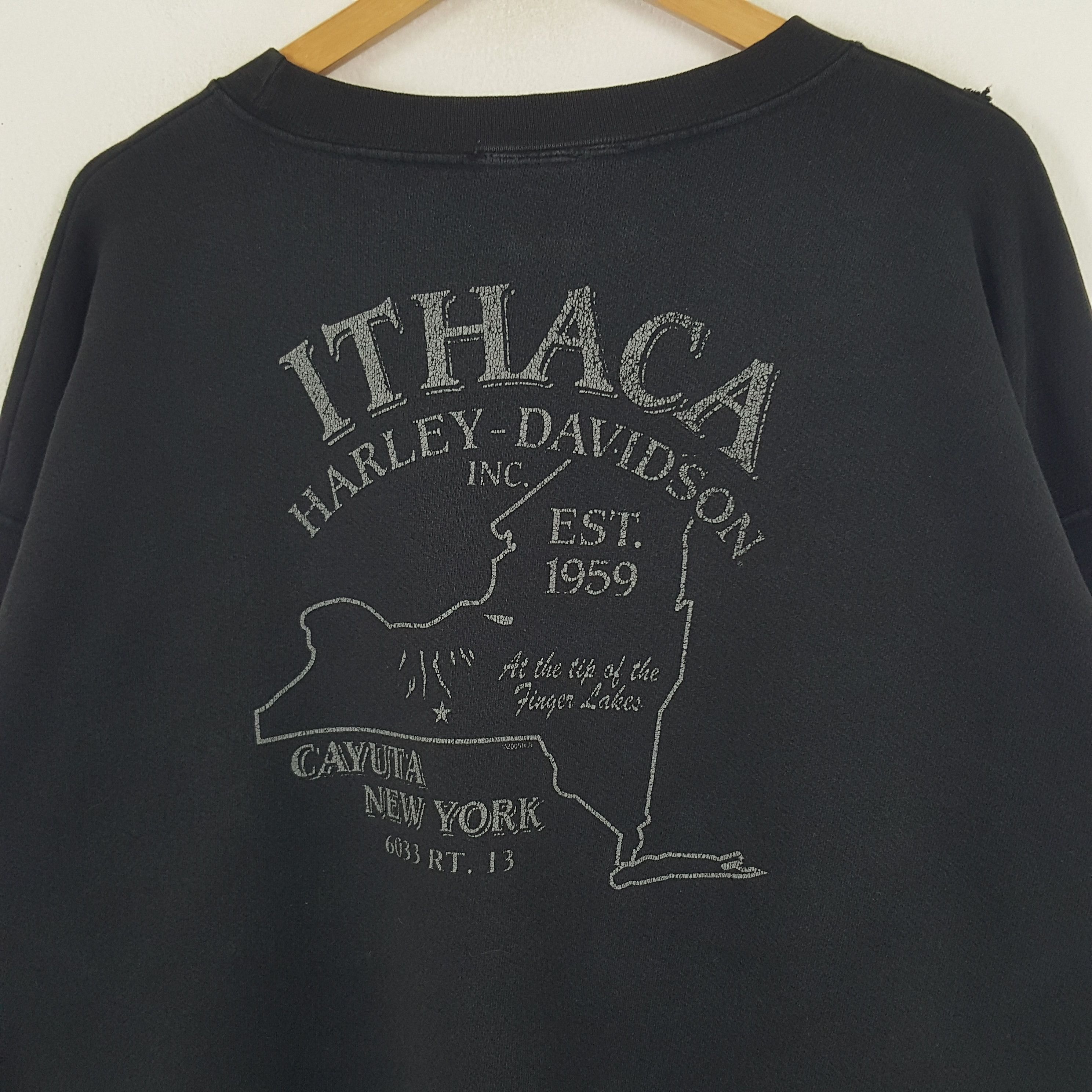 Harley Davidson × Vintage Vintage Ithaca Harley Davidson American Racing Sweatshirt Size US XL / EU 56 / 4 - 2 Thumbnail